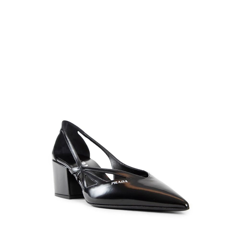 Prada Brushed Leather Cut-Out Pumps - ACCEXO