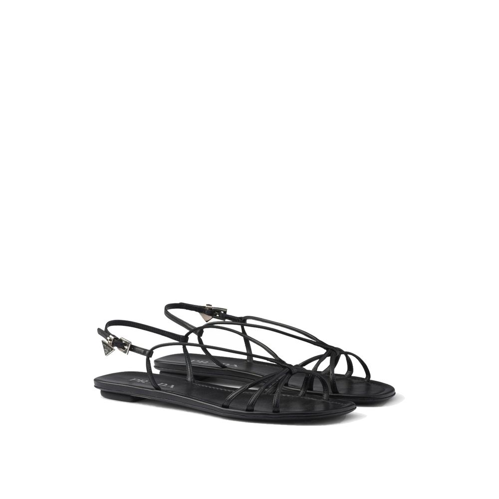 Prada Leather Flat Sandals - ACCEXO