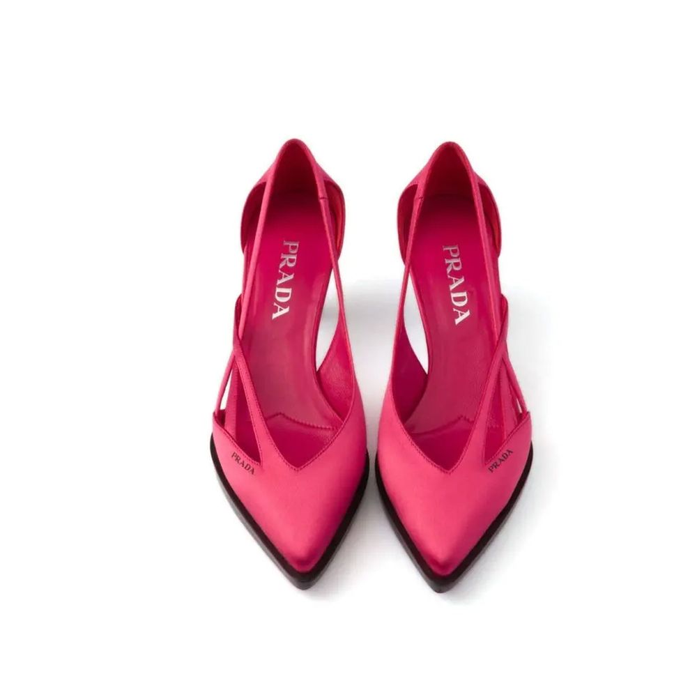 Prada 55mm Satin Cut-Out Pumps - ACCEXO