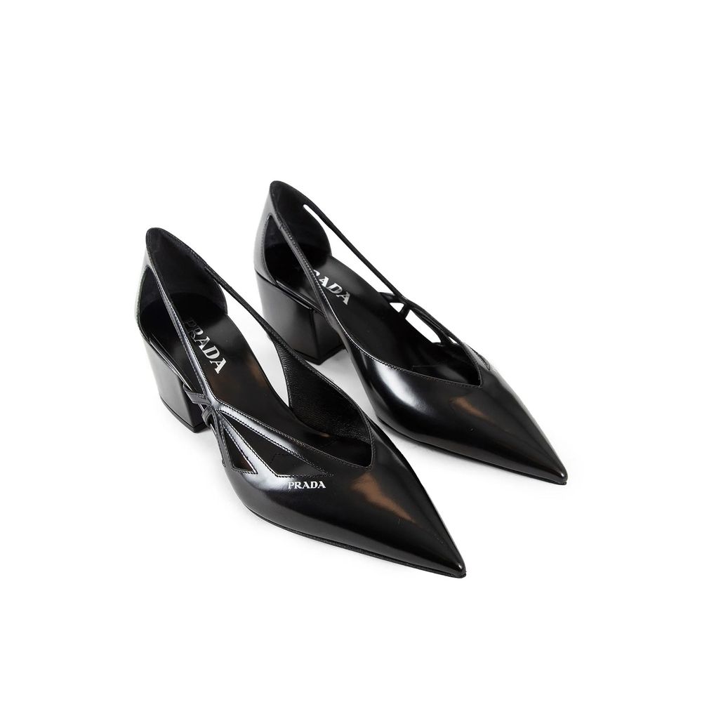 Prada Brushed Leather Cut-Out Pumps - ACCEXO