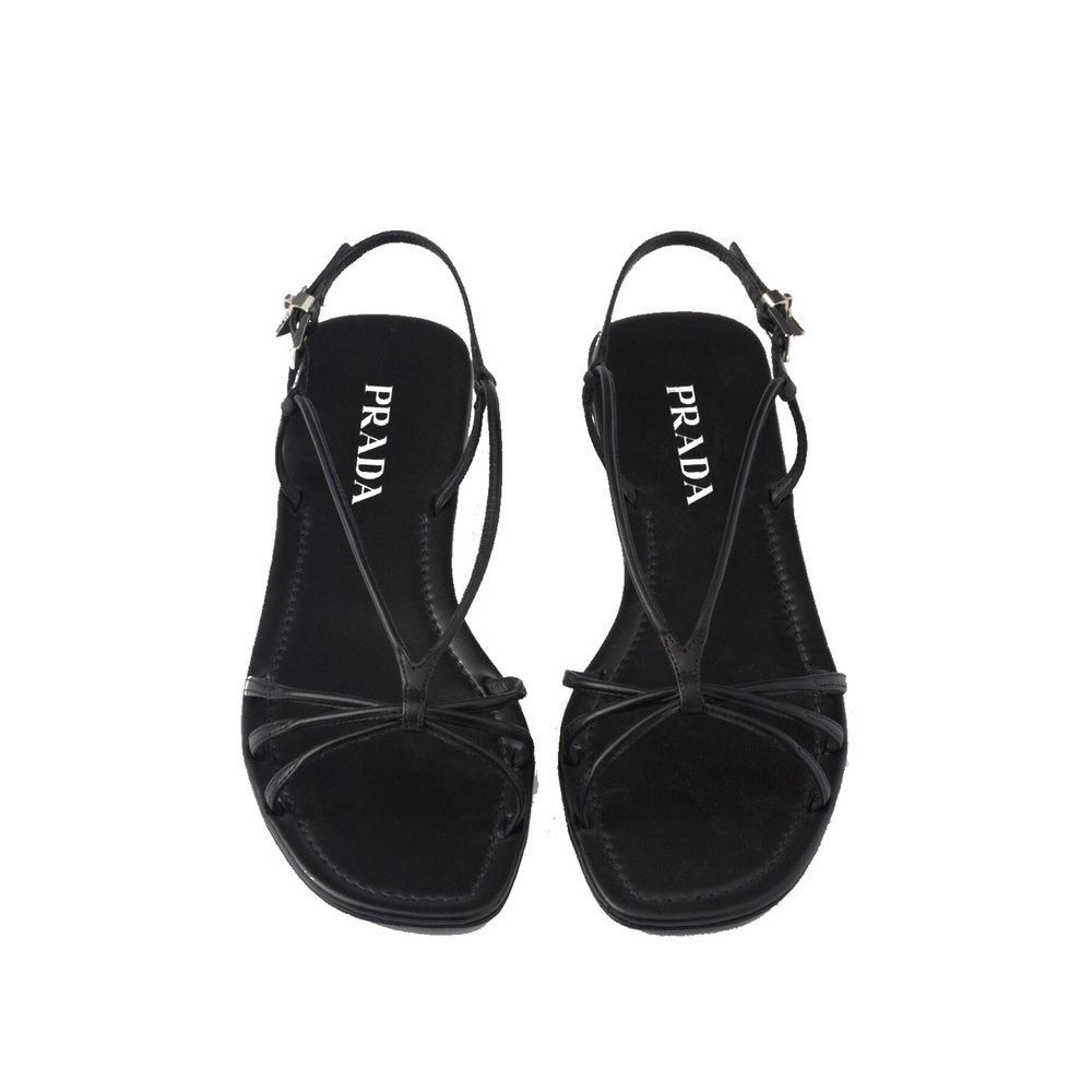 Prada Leather Flat Sandals - ACCEXO