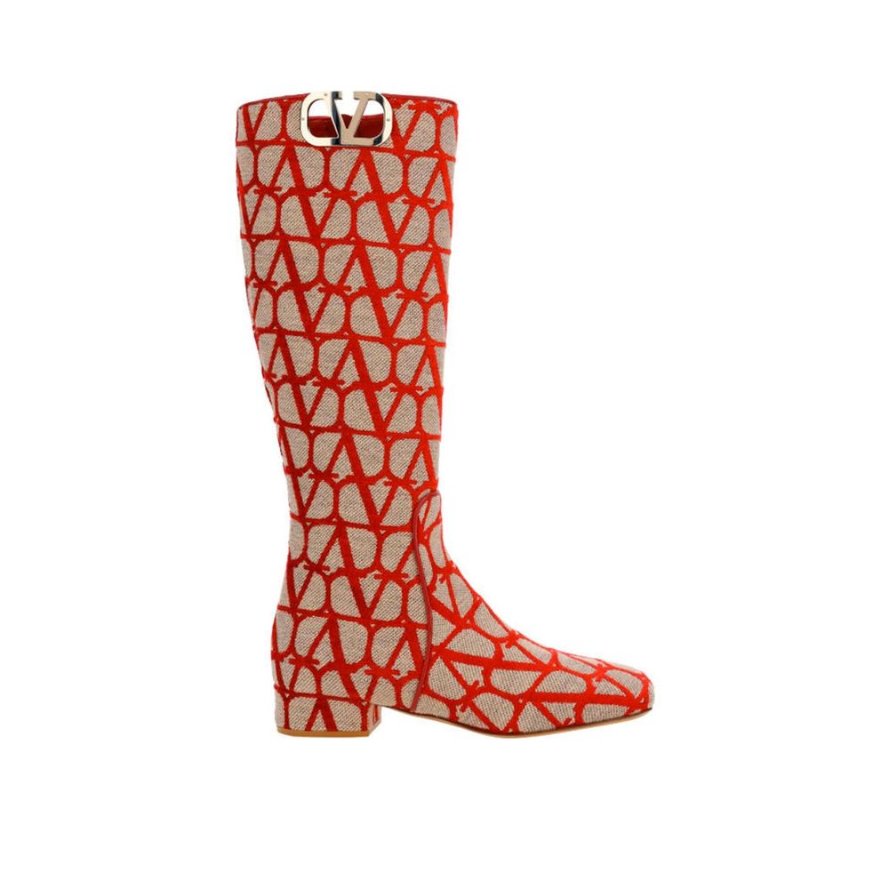 Valentino Garavani Canvas Logo Boots - ACCEXO