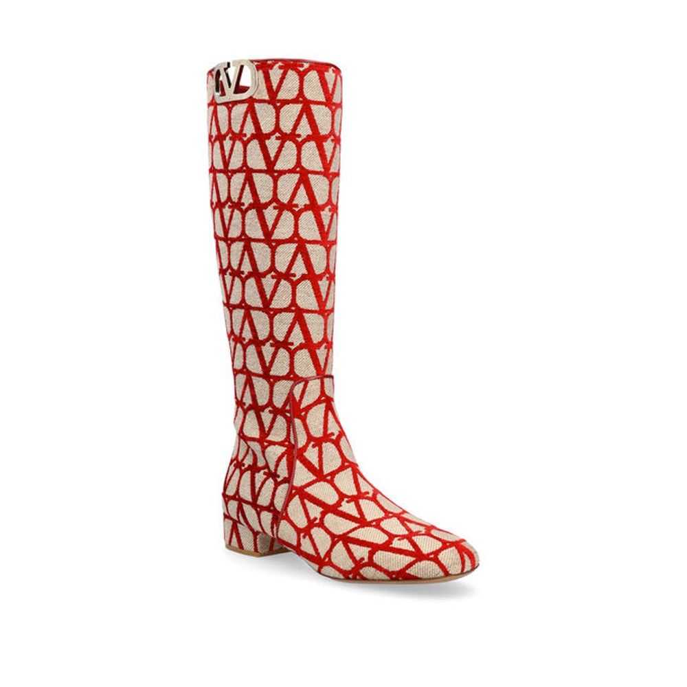 Valentino Garavani Canvas Logo Boots - ACCEXO