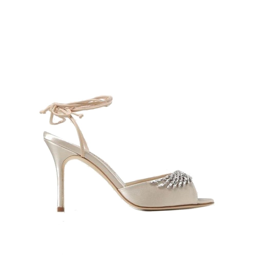 Manolo Blahnik Plumena 090 Satin Sandals - ACCEXO