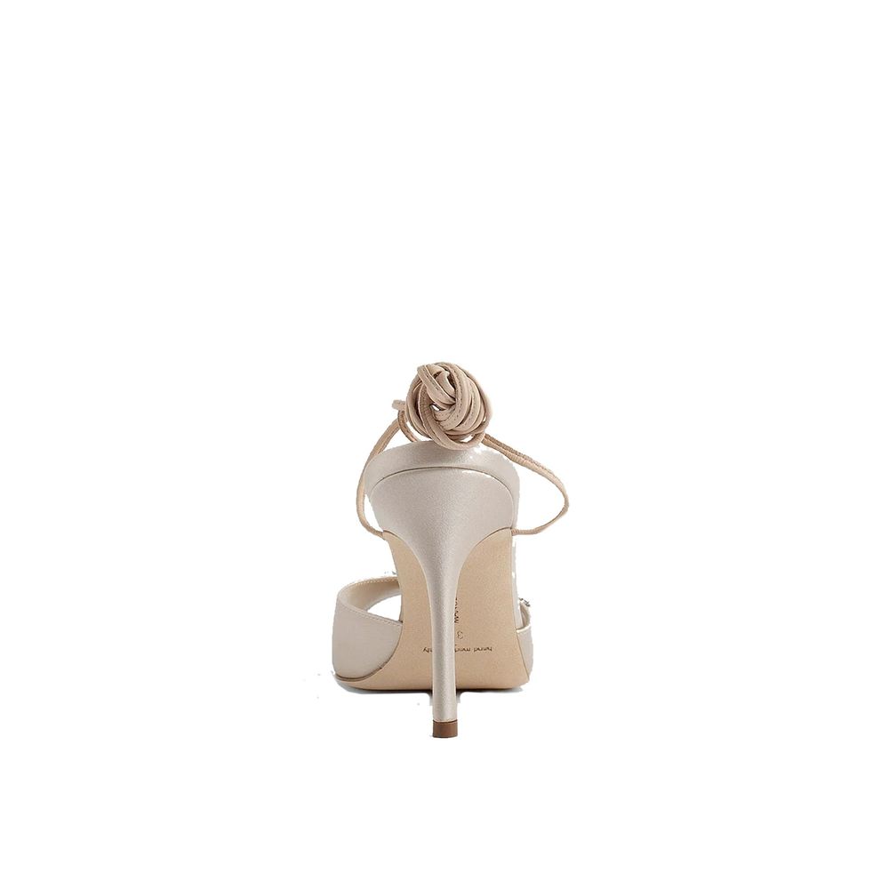 Manolo Blahnik Plumena 090 Satin Sandals - ACCEXO