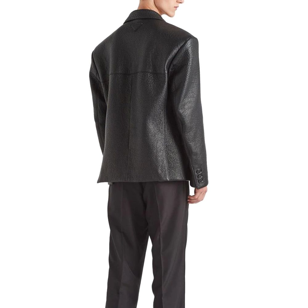Prada Single-Breasted Leather Jacket - ACCEXO