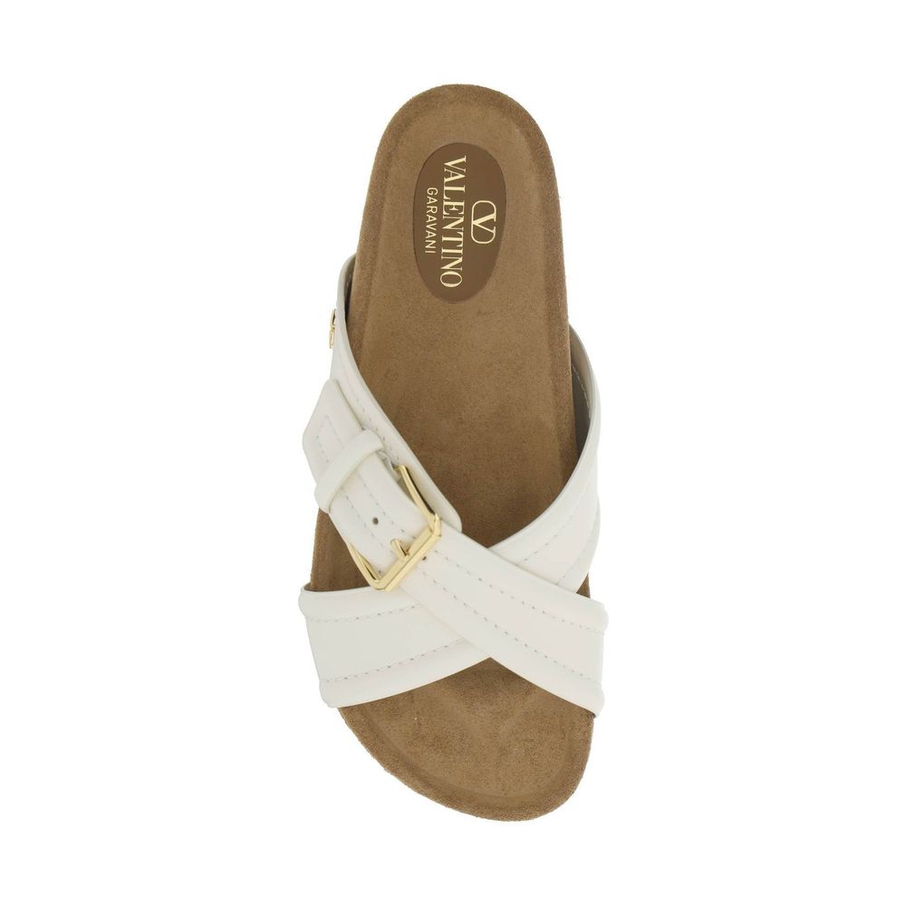 Valentino Garavani Leather Flat Sandals - ACCEXO