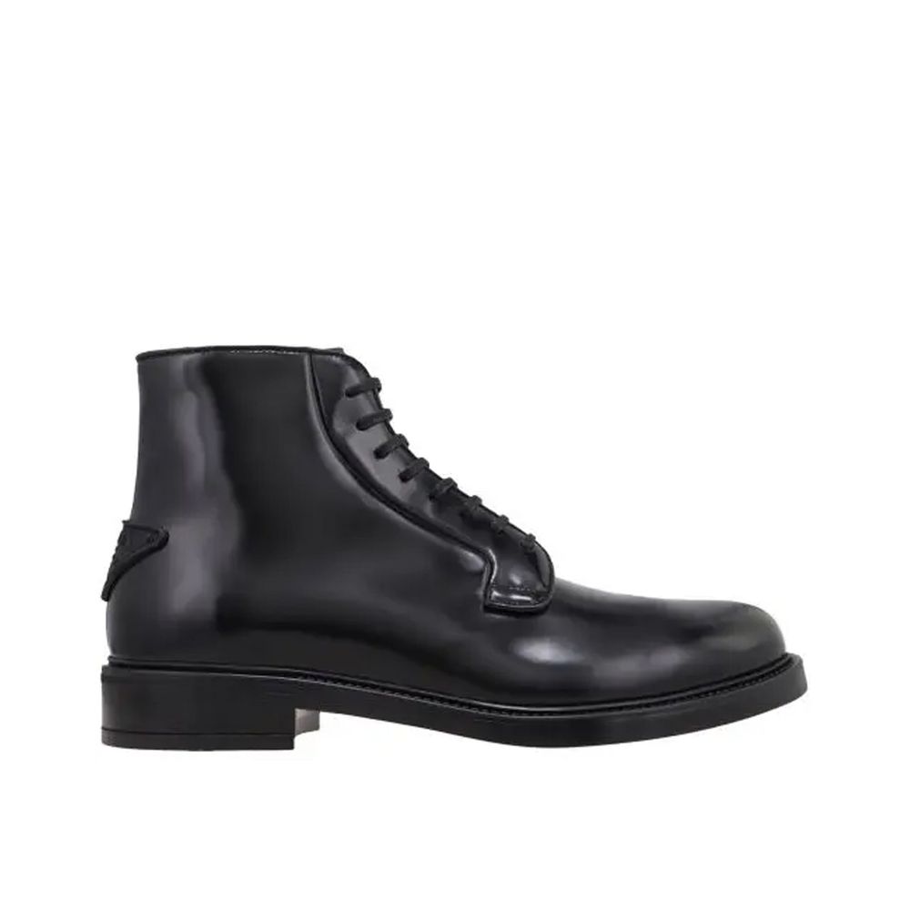 Prada Leather Lace-Up Boots - ACCEXO