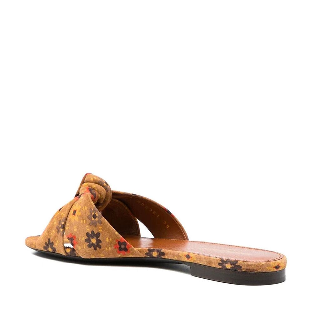 Saint Laurent Bianca Knotted Suede Slides - ACCEXO