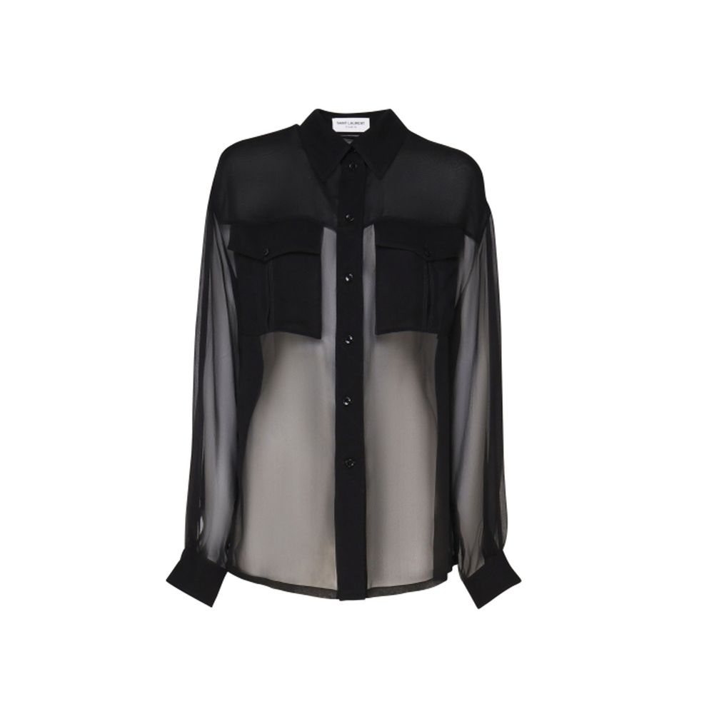 Saint Laurent Silk Crepe Muslin Shirt - ACCEXO