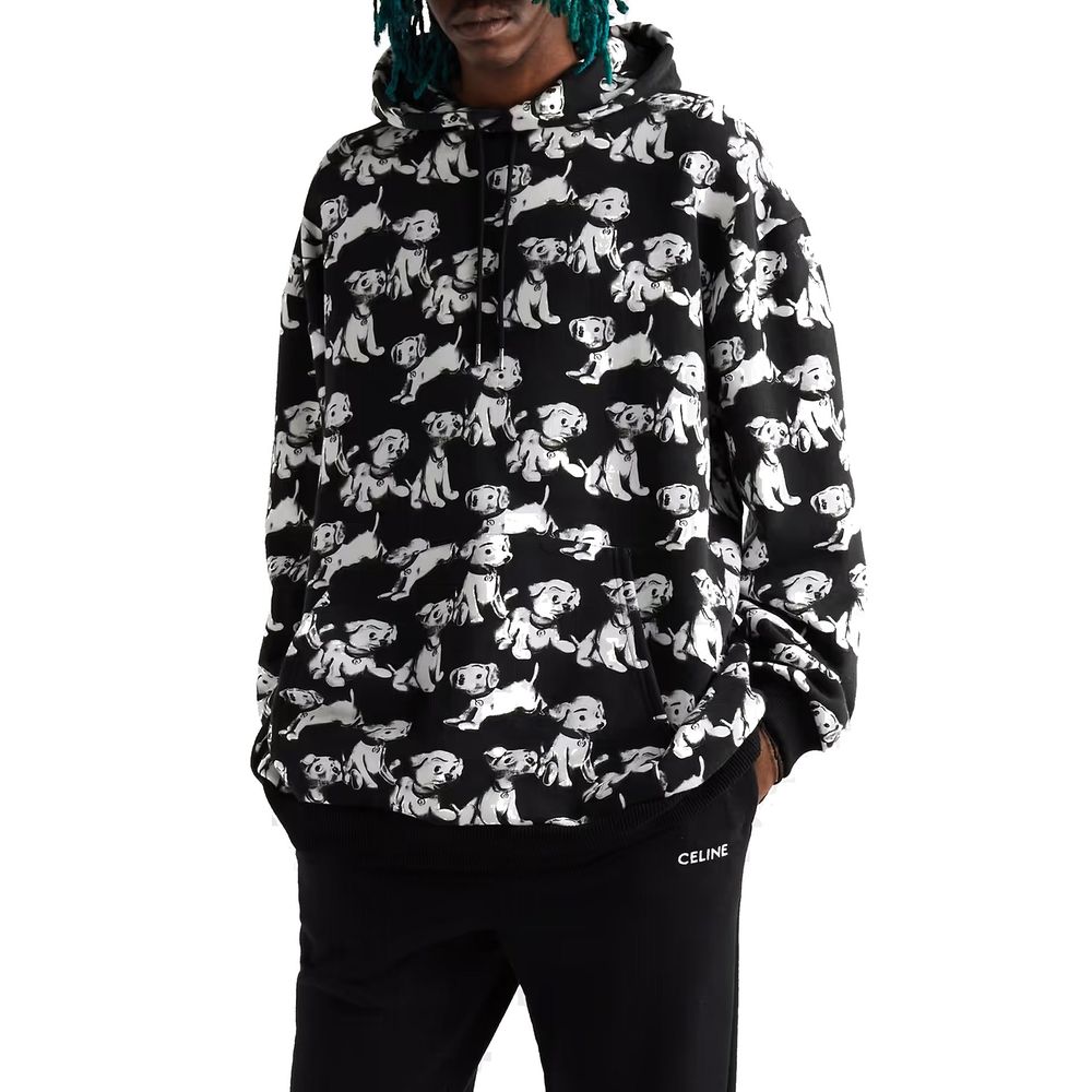 Celine Hooded Printed Dogs Sweatshirt - ACCEXO