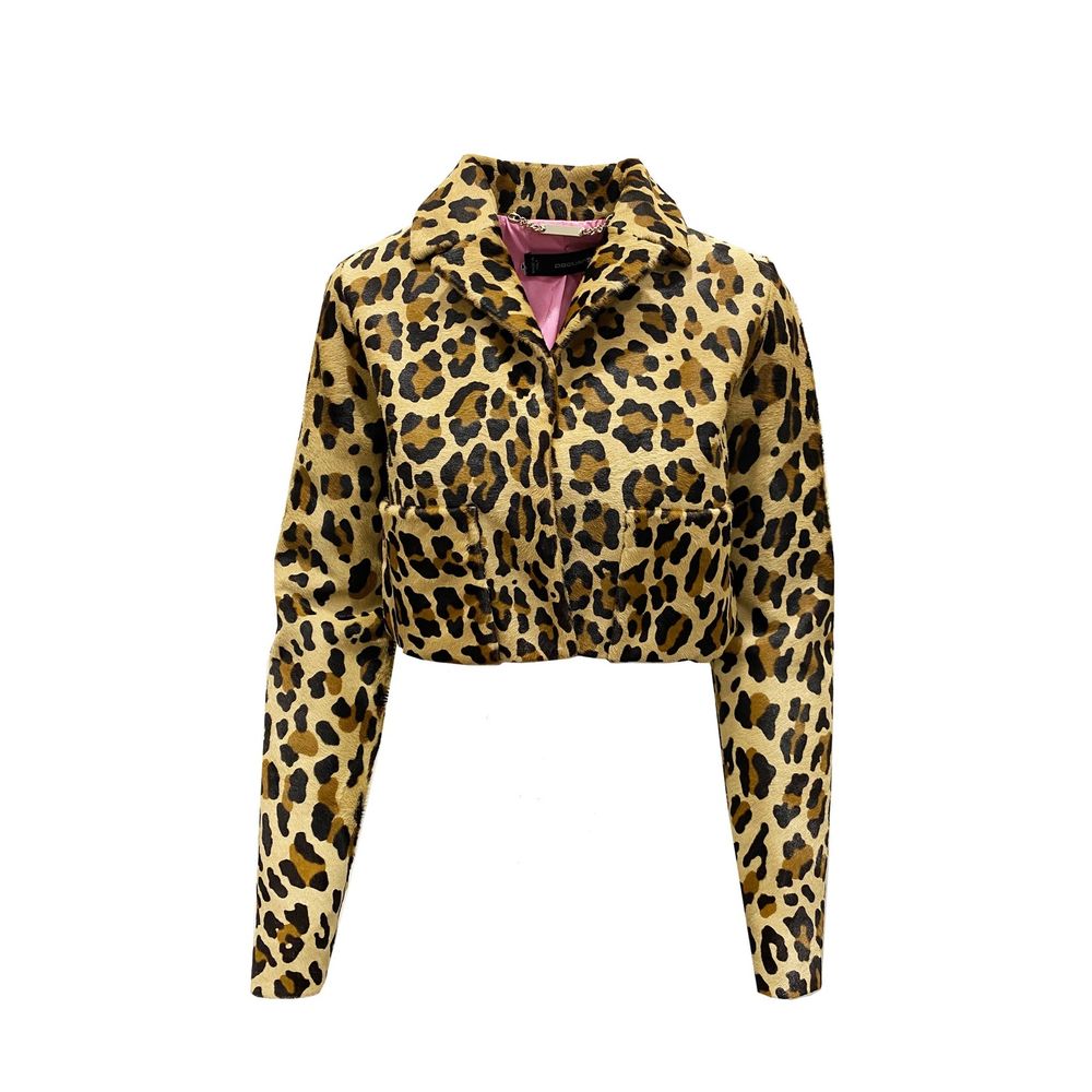 Dsquared² Leopard Calf Hair Cropped Jacket - ACCEXO
