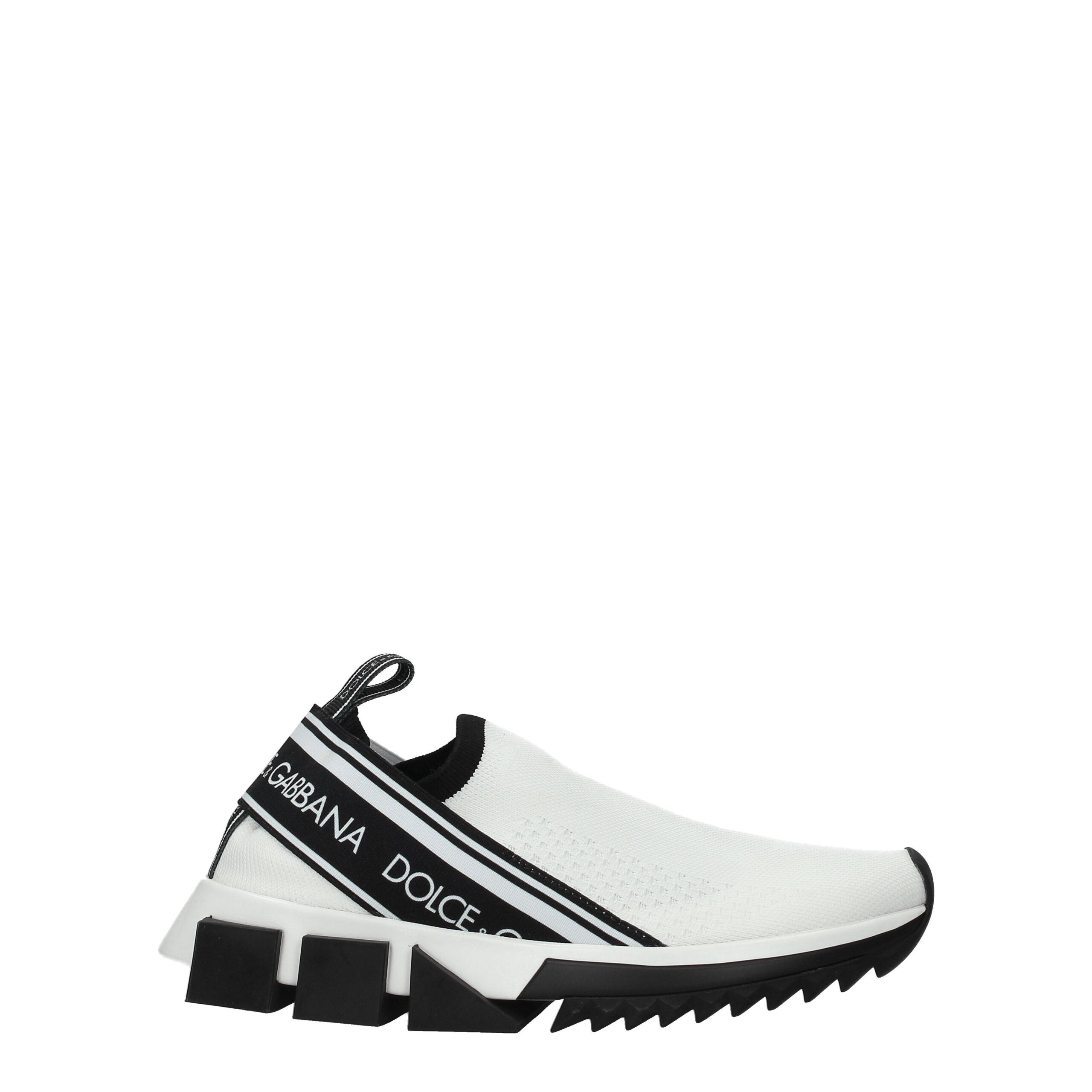Dolce & Gabbana White Fabric Sneakers - ACCEXO
