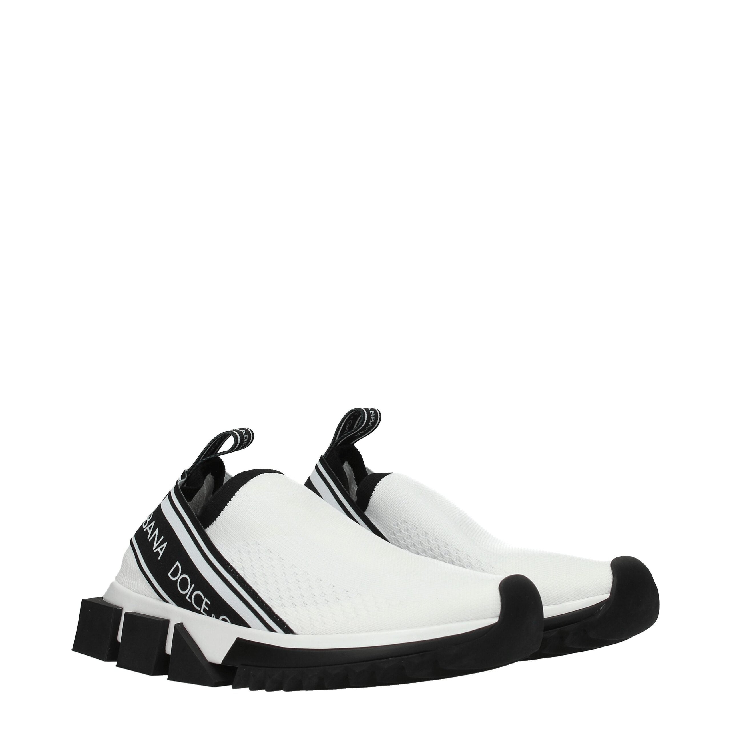 Dolce & Gabbana White Fabric Sneakers - ACCEXO