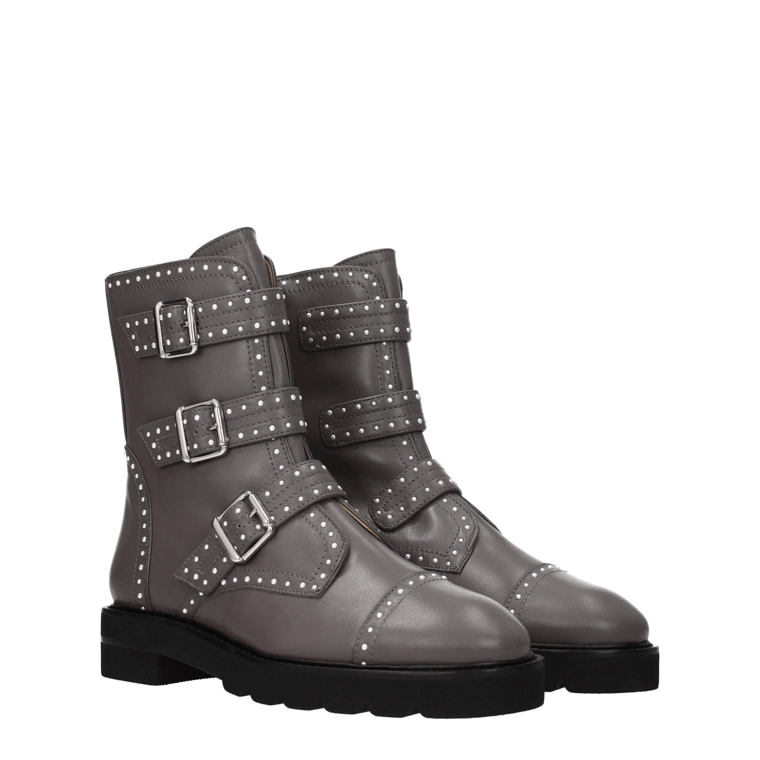 Stuart Weitzman Gray Leather Ankle - ACCEXO
