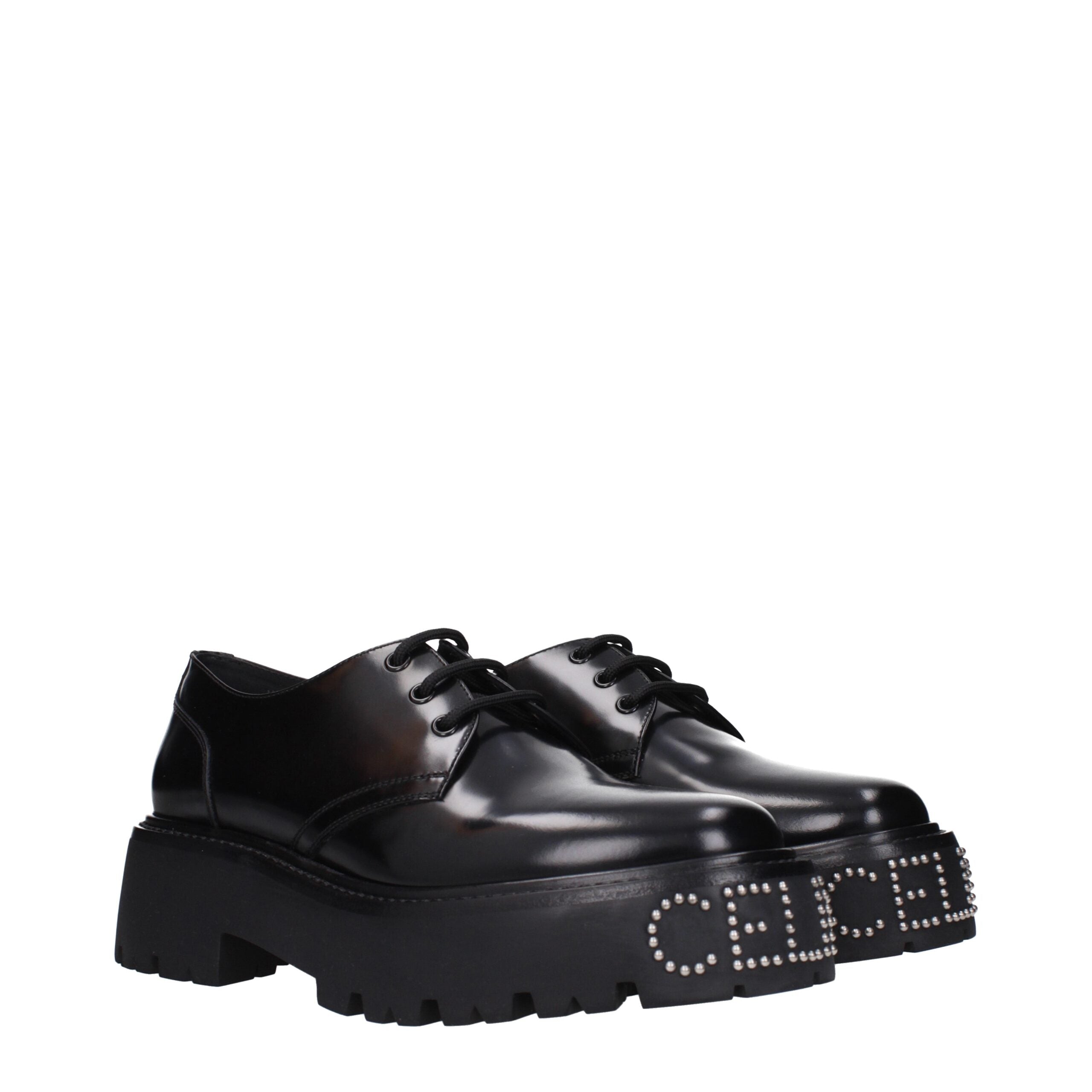 Celine Black Leather Oxfords And Derby