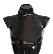 Dolce & Gabbana Elegant Silk Scarf Wrap in Luxe Brown - ACCEXO