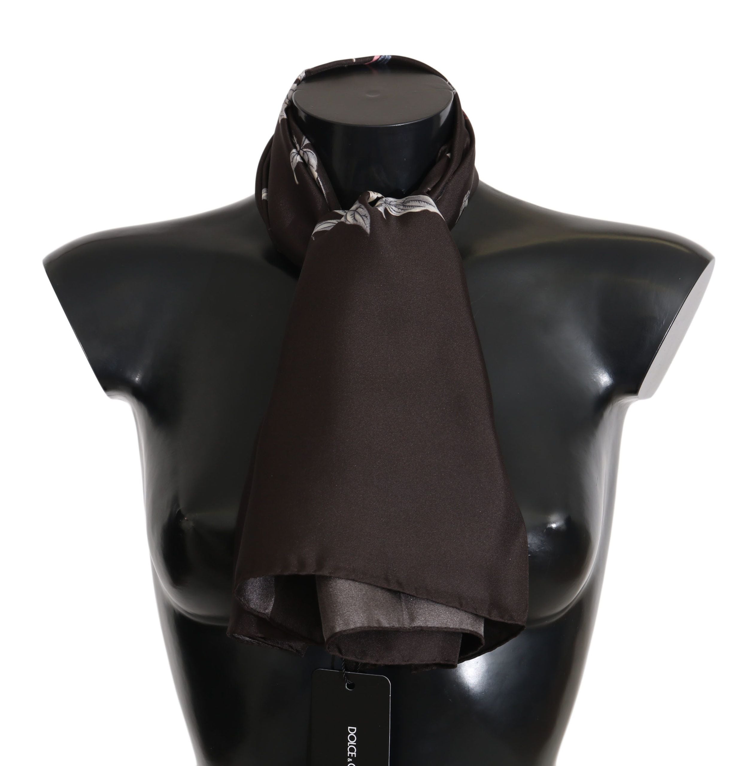 Dolce & Gabbana Elegant Silk Scarf Wrap in Luxe Brown - ACCEXO