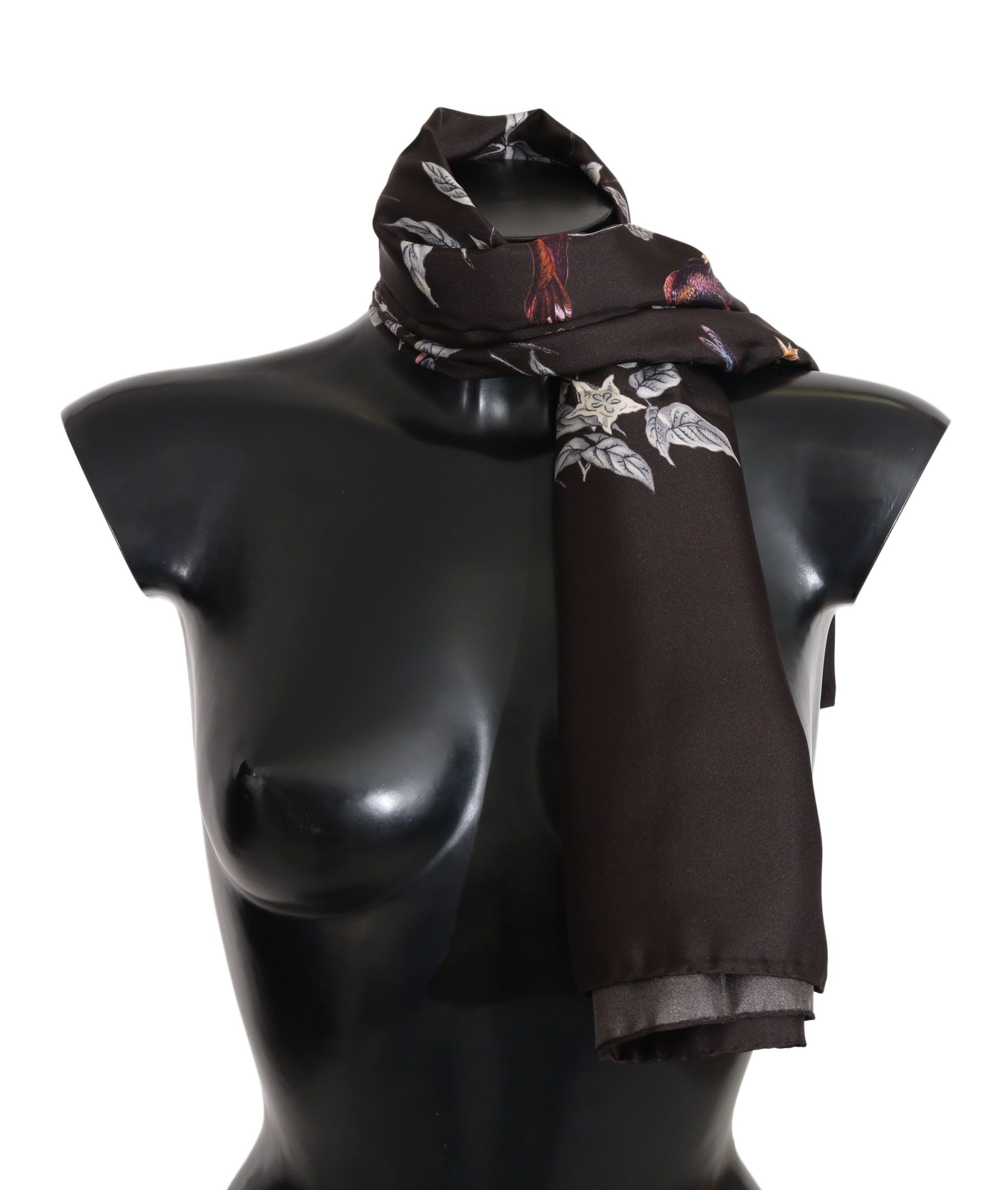 Dolce & Gabbana Elegant Silk Scarf Wrap in Luxe Brown - ACCEXO