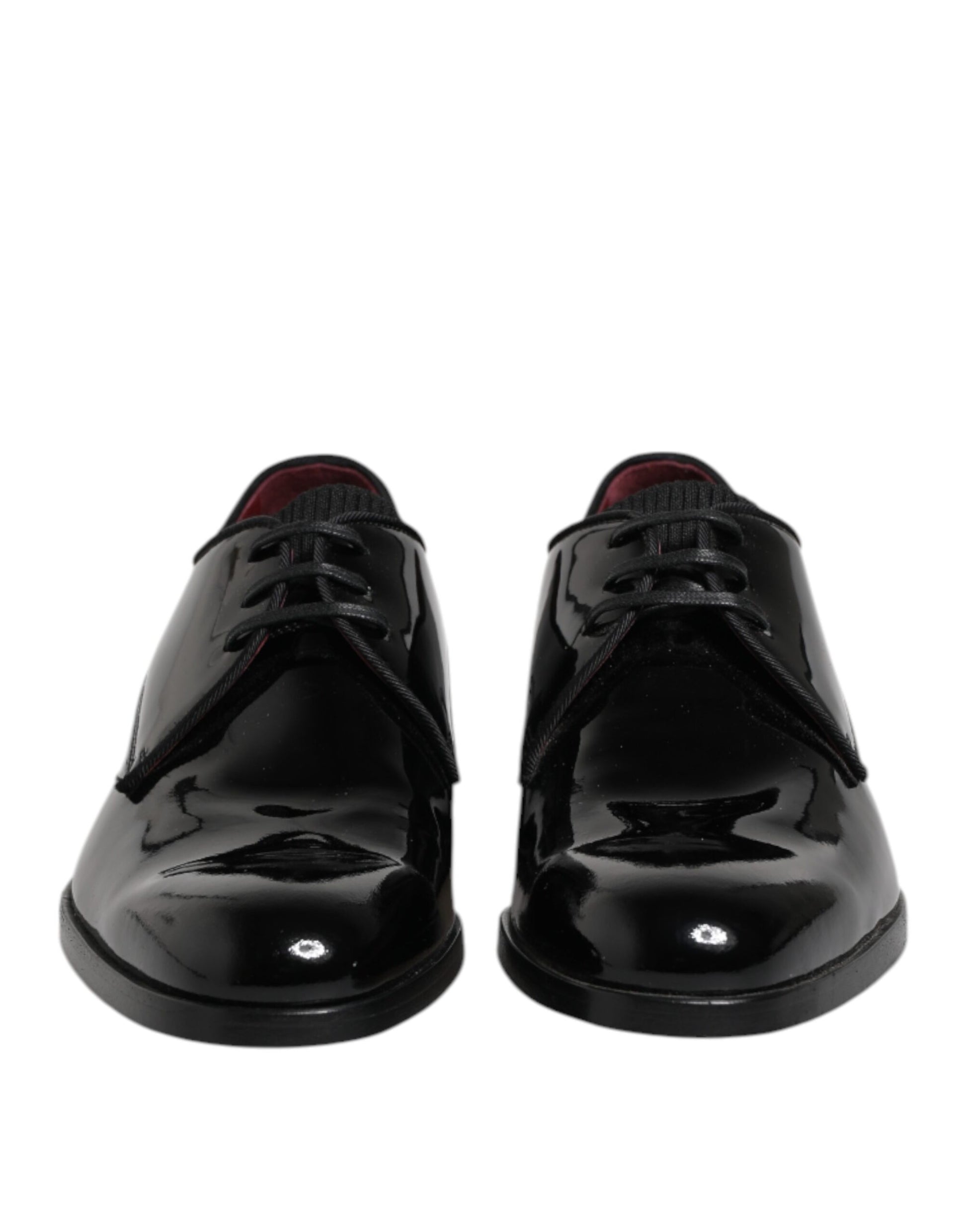 Dolce & Gabbana Black Leather Lace Up Men Derby Formal Shoes - ACCEXO