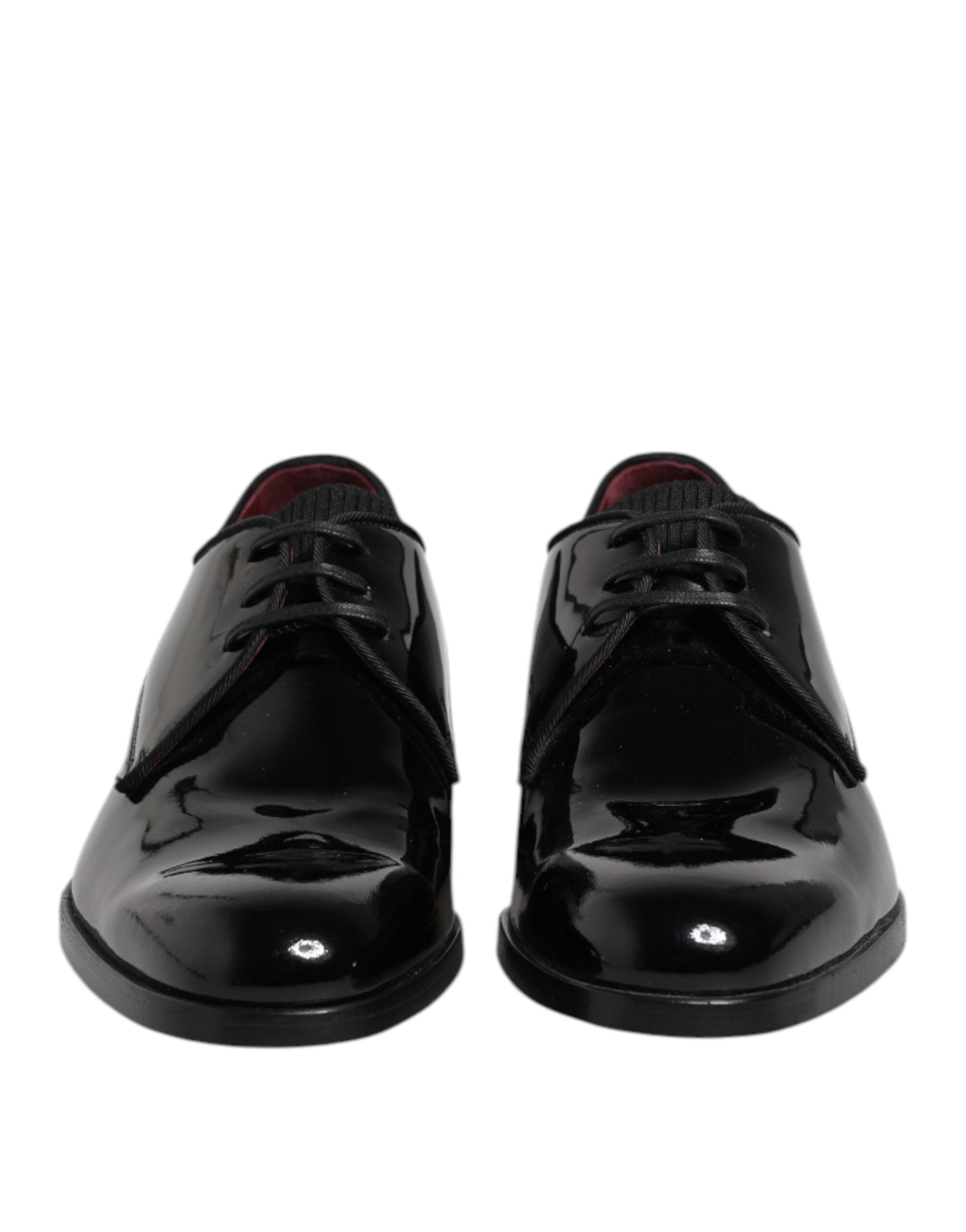 Dolce & Gabbana Black Leather Lace Up Men Derby Formal Shoes - ACCEXO