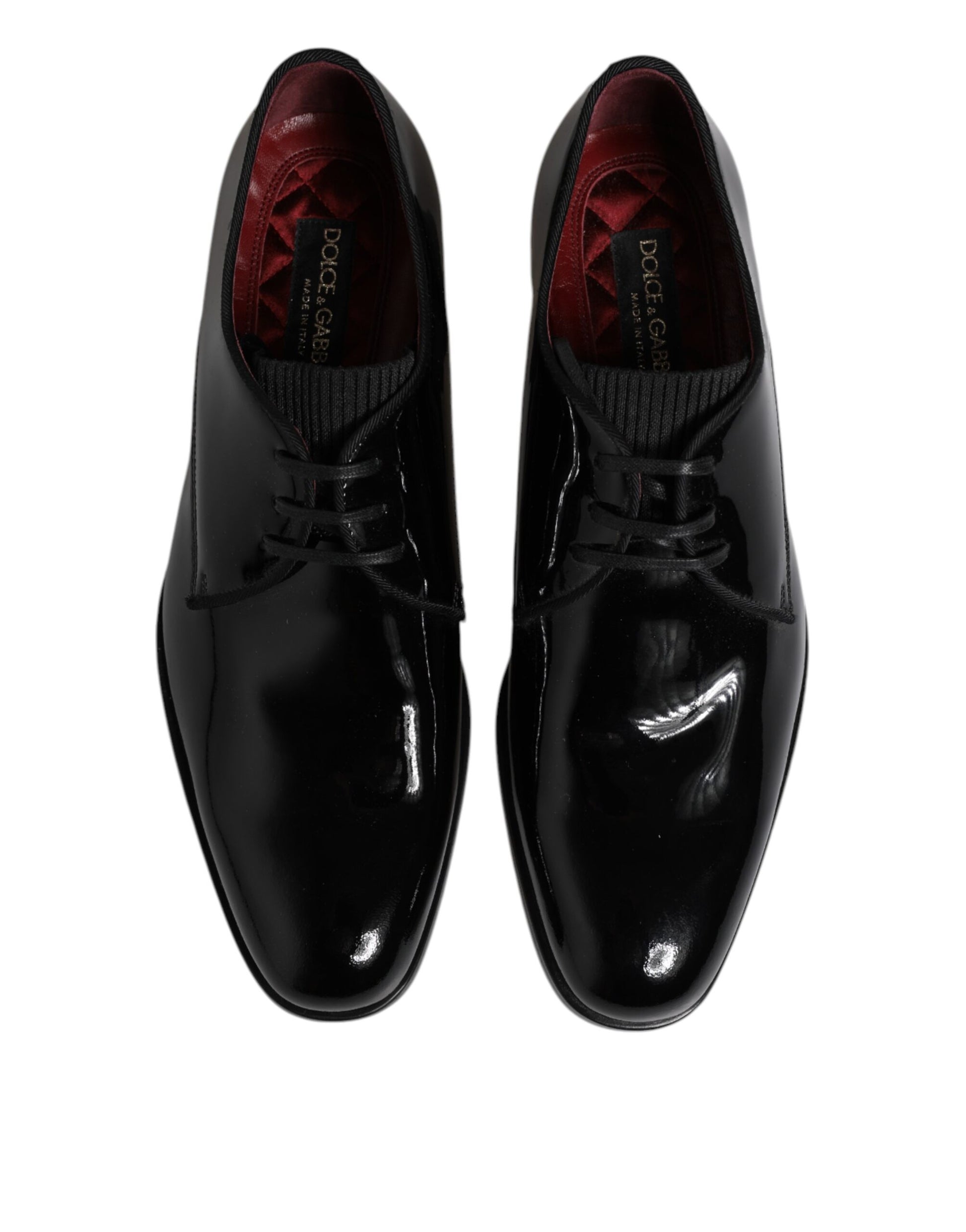 Dolce & Gabbana Black Leather Lace Up Men Derby Formal Shoes - ACCEXO