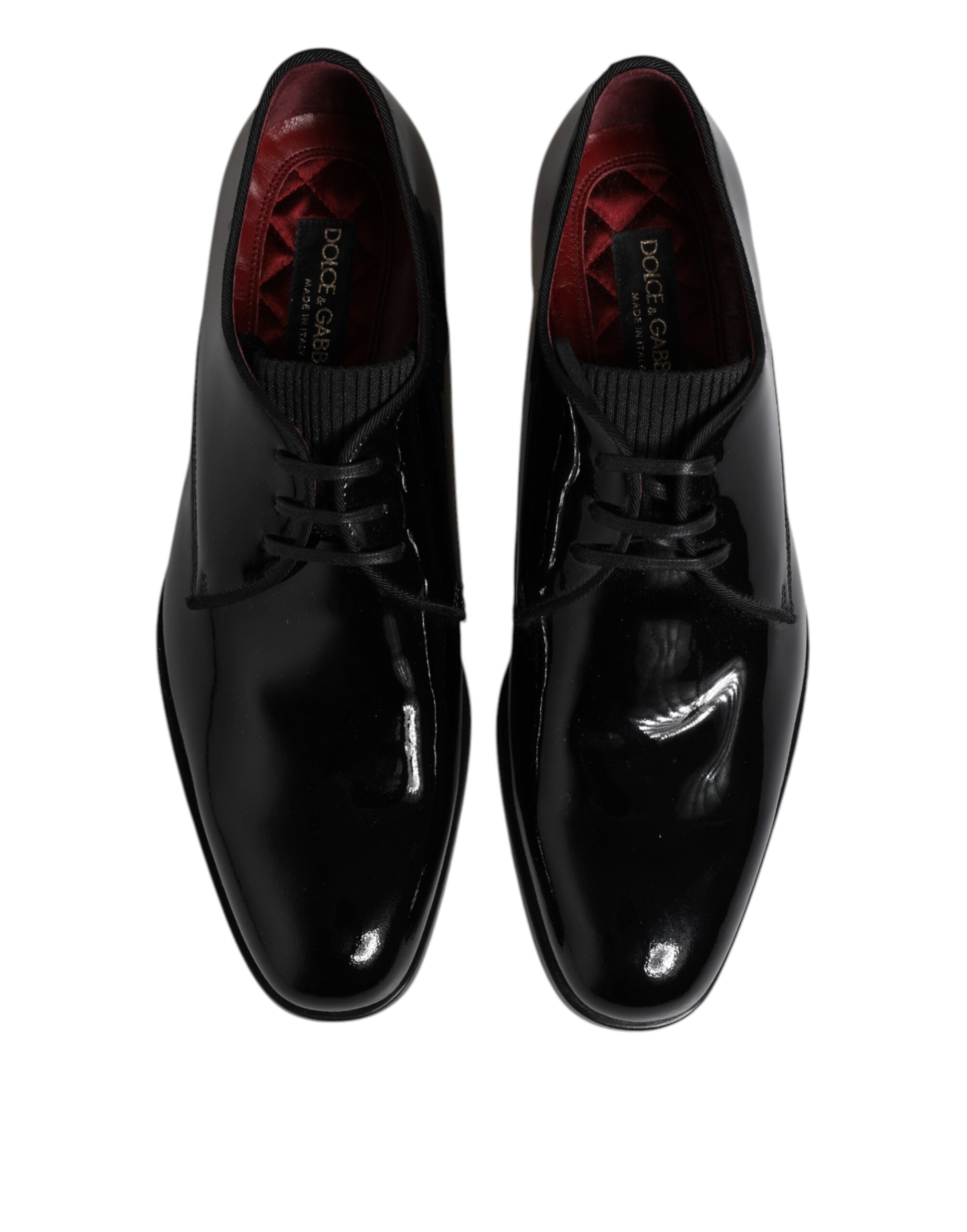 Dolce & Gabbana Black Leather Lace Up Men Derby Formal Shoes - ACCEXO