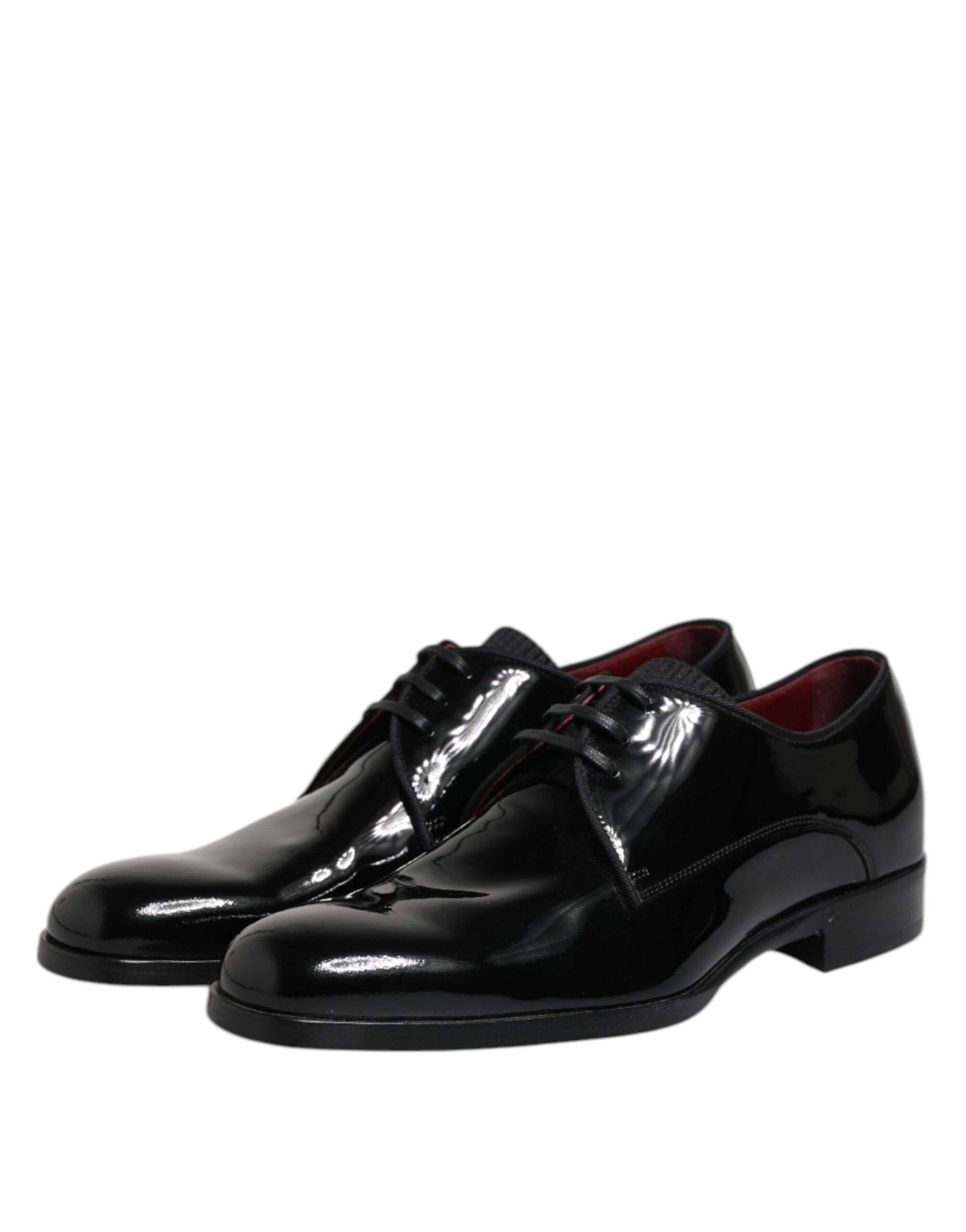 Dolce & Gabbana Black Leather Lace Up Men Derby Formal Shoes - ACCEXO