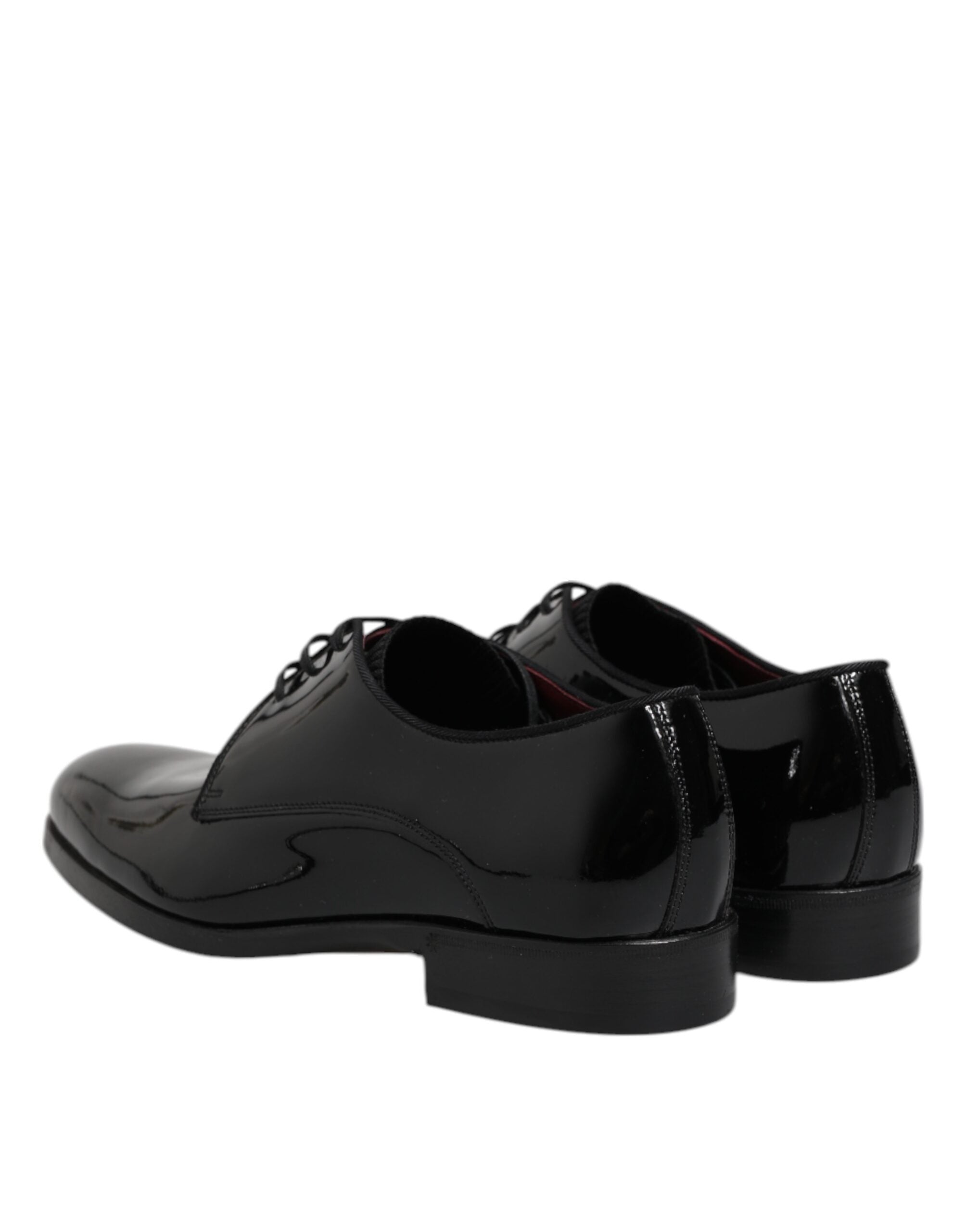Dolce & Gabbana Black Leather Lace Up Men Derby Formal Shoes - ACCEXO