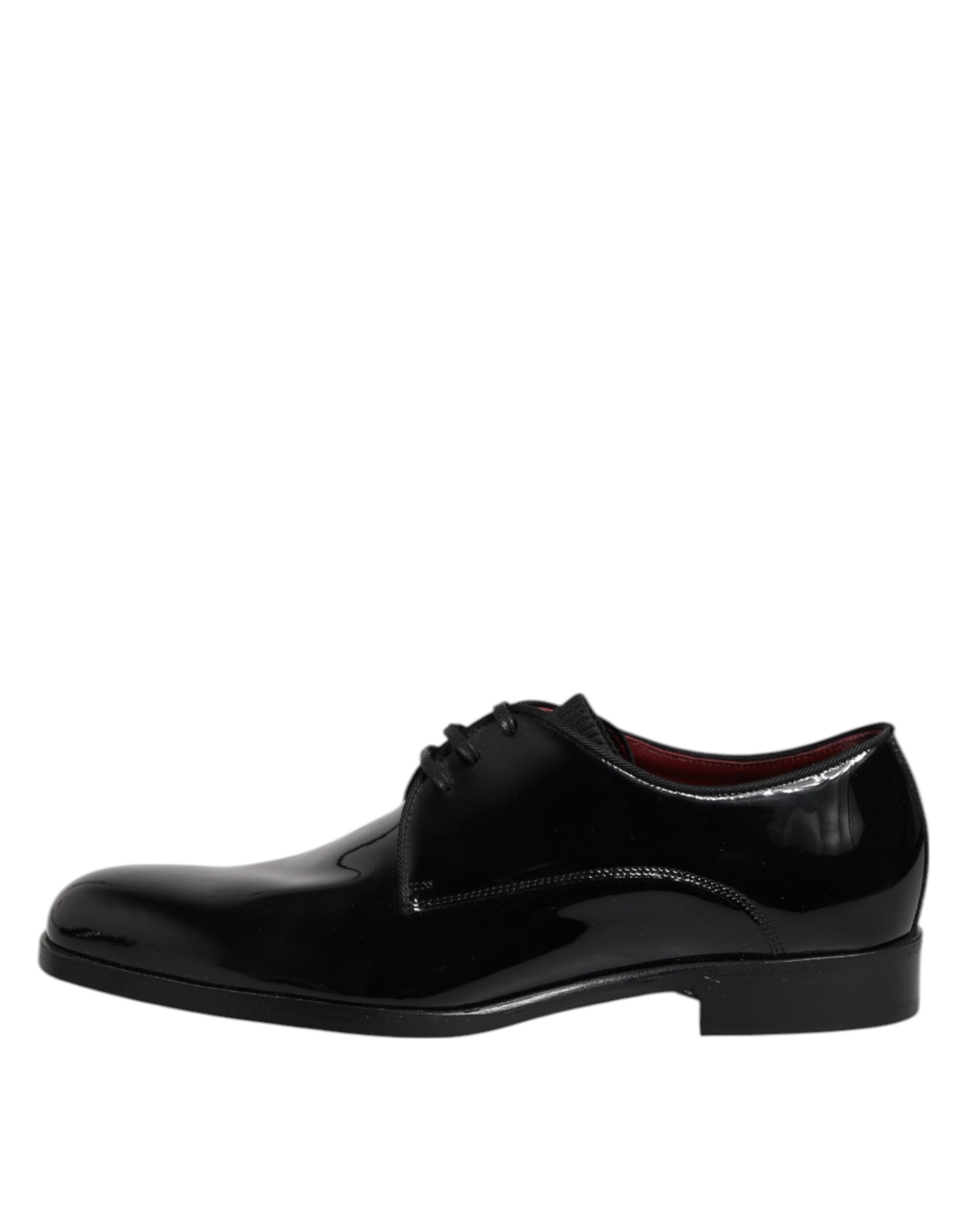 Dolce & Gabbana Black Leather Lace Up Men Derby Formal Shoes - ACCEXO