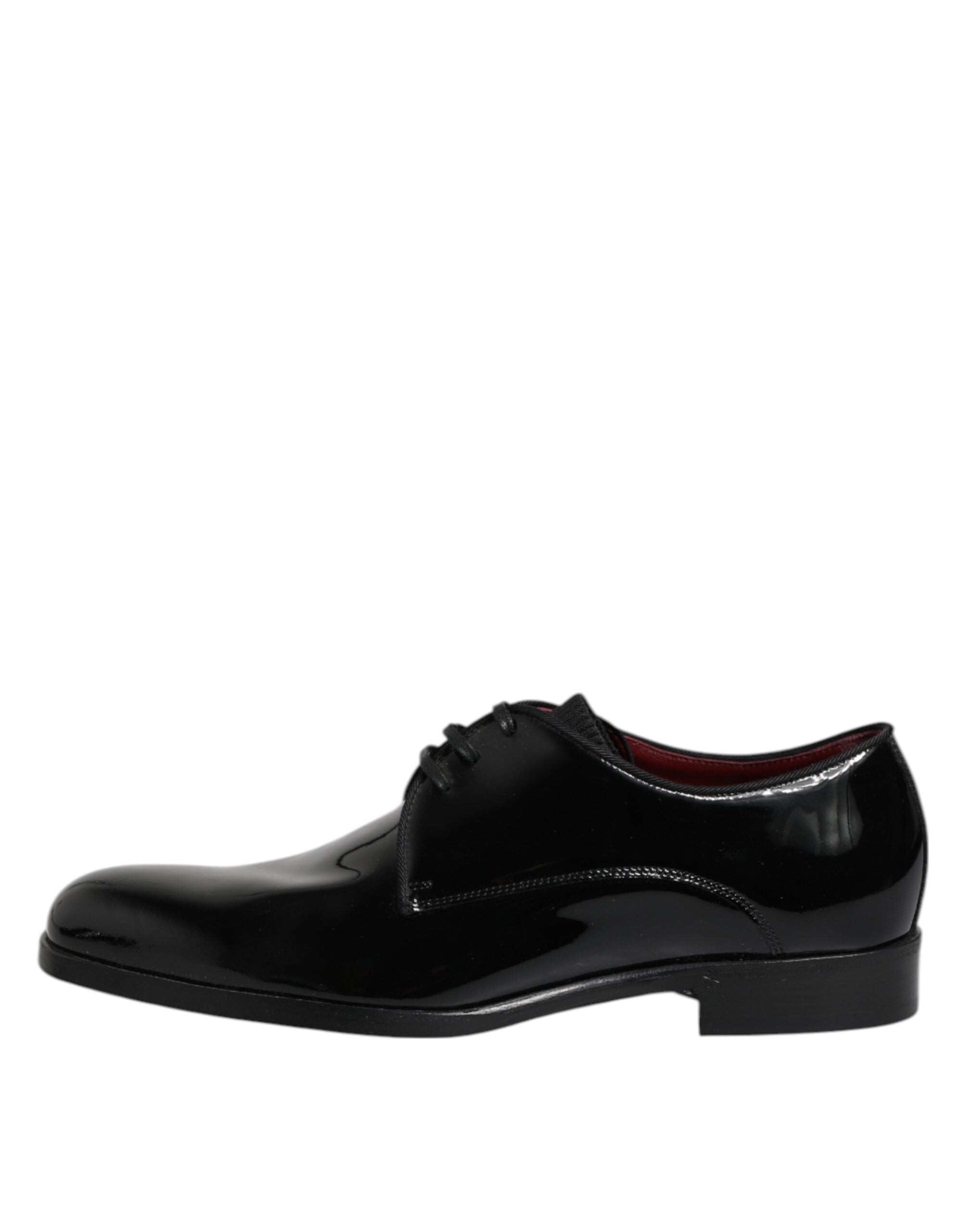 Dolce & Gabbana Black Leather Lace Up Men Derby Formal Shoes - ACCEXO