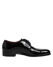 Dolce & Gabbana Black Leather Lace Up Men Derby Formal Shoes - ACCEXO