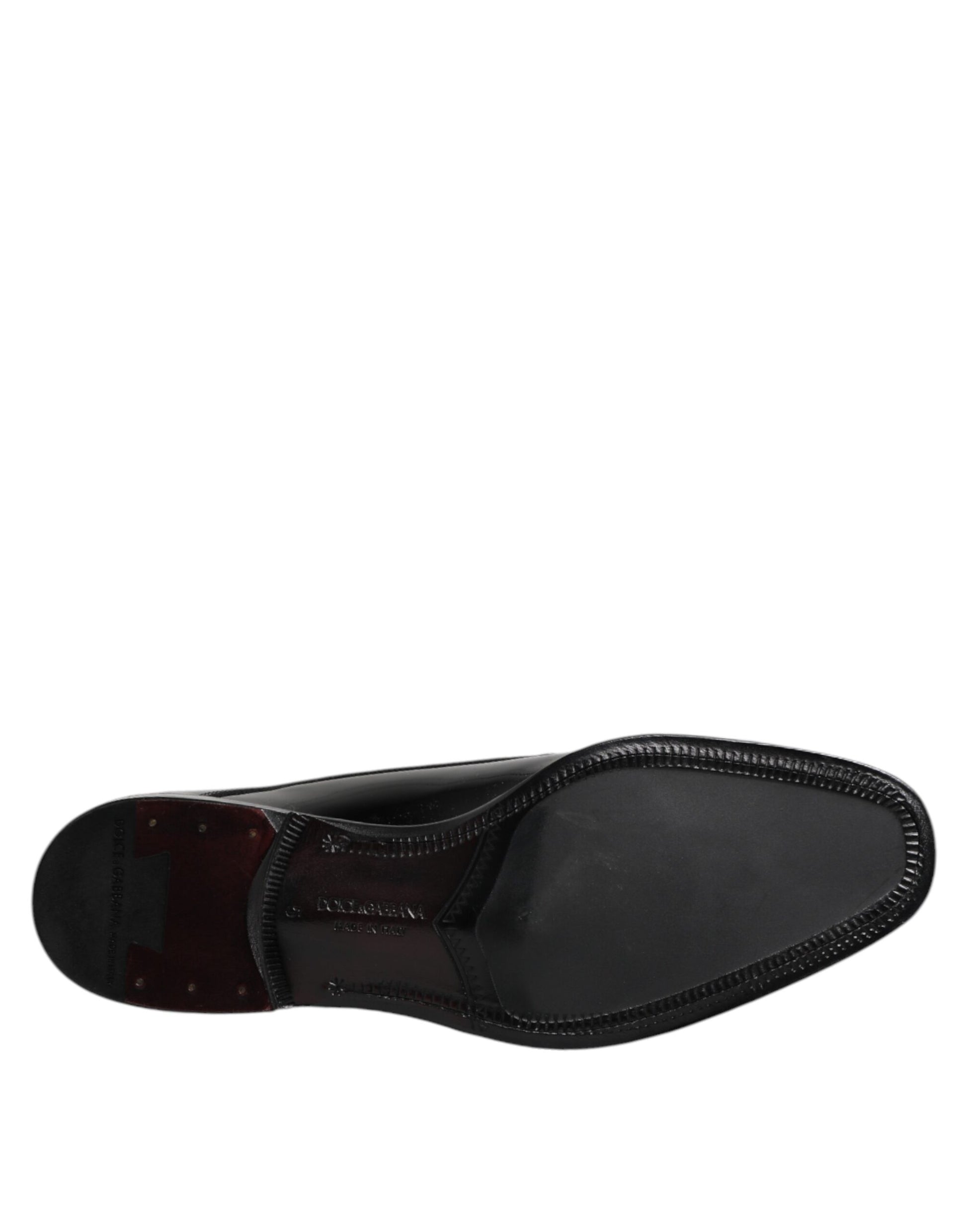 Dolce & Gabbana Black Leather Lace Up Men Derby Formal Shoes - ACCEXO