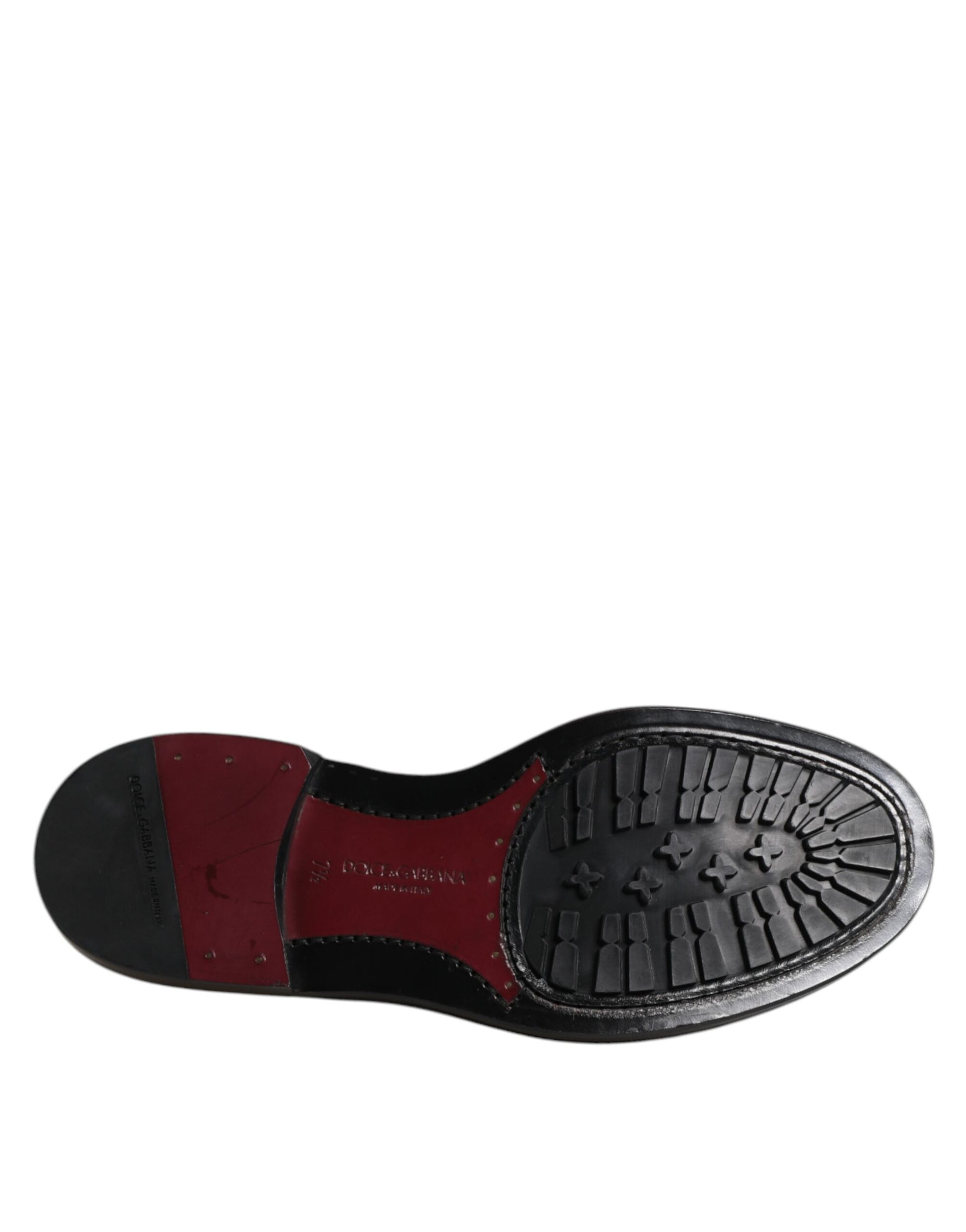 Dolce & Gabbana Black Leather Lace Up Men Derby Formal Shoes - ACCEXO