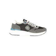 Blauer Black & Gray Leather Men Sneaker w/ Blauer logo