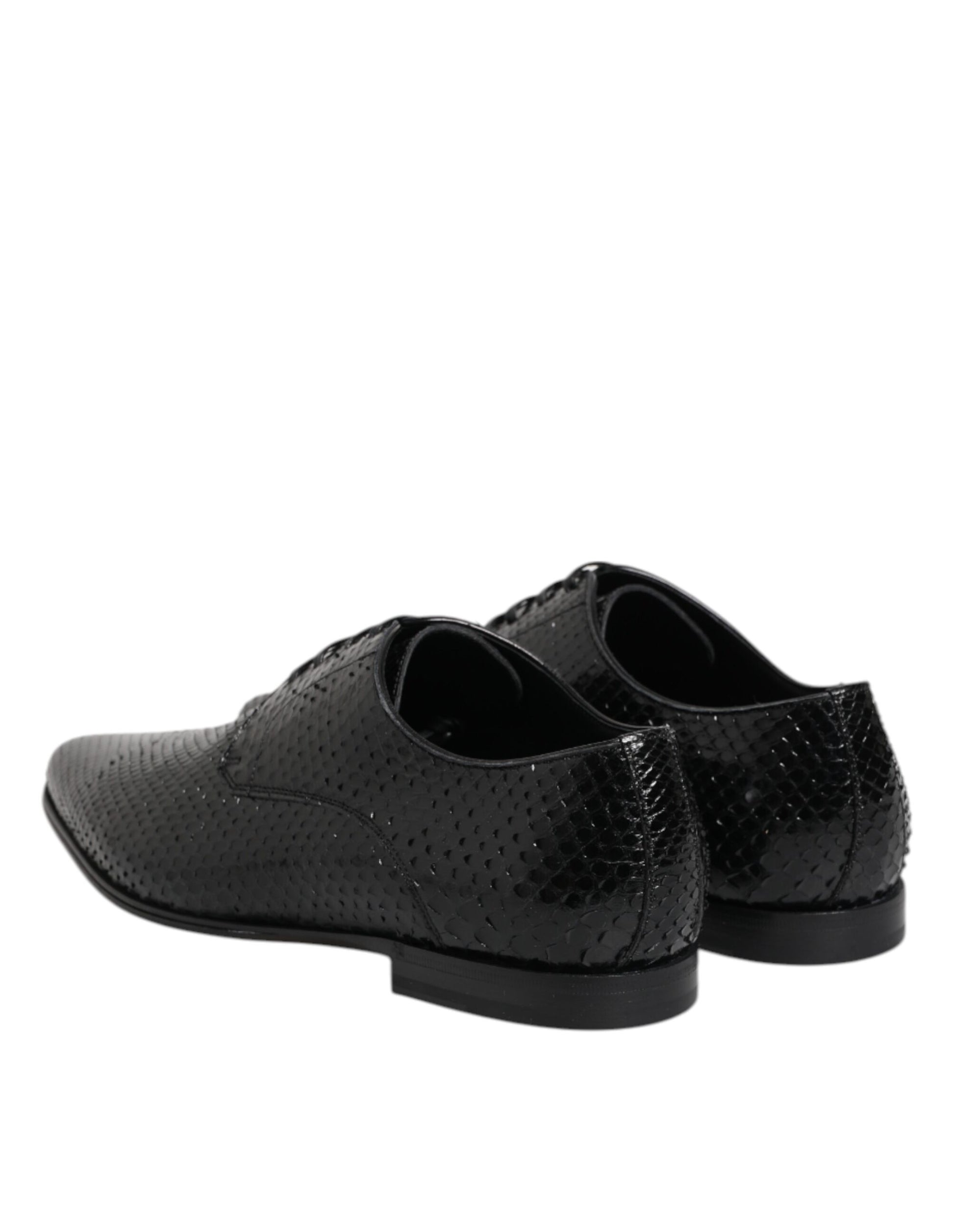 Dolce & Gabbana Black Exotic Leather Lace Up Derby Shoes - ACCEXO