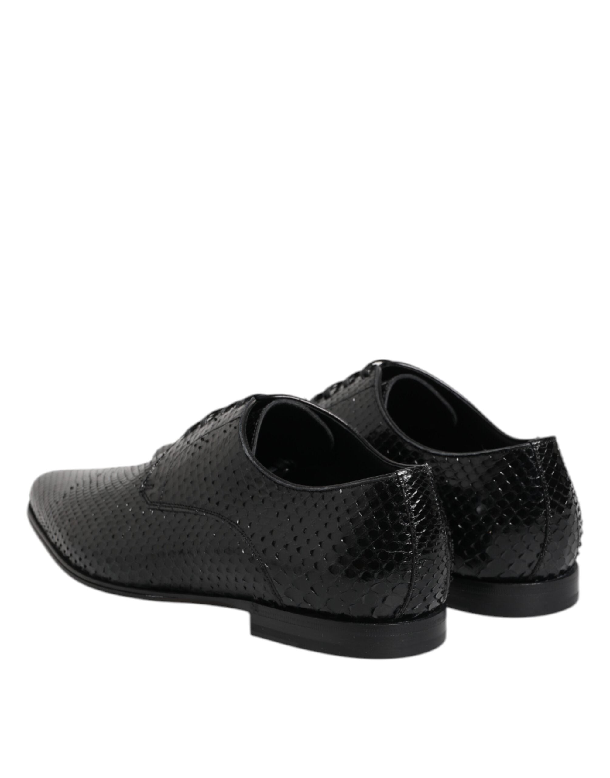 Dolce & Gabbana Black Exotic Leather Lace Up Derby Shoes - ACCEXO