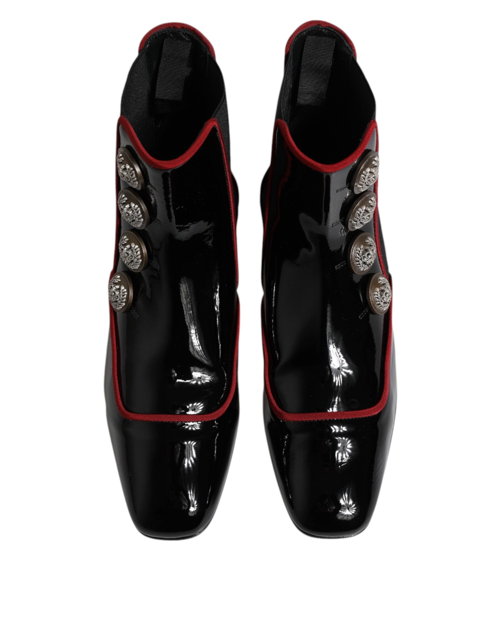 Dolce & Gabbana Black Jackie Buttoned Chelsea Boots Shoes - ACCEXO