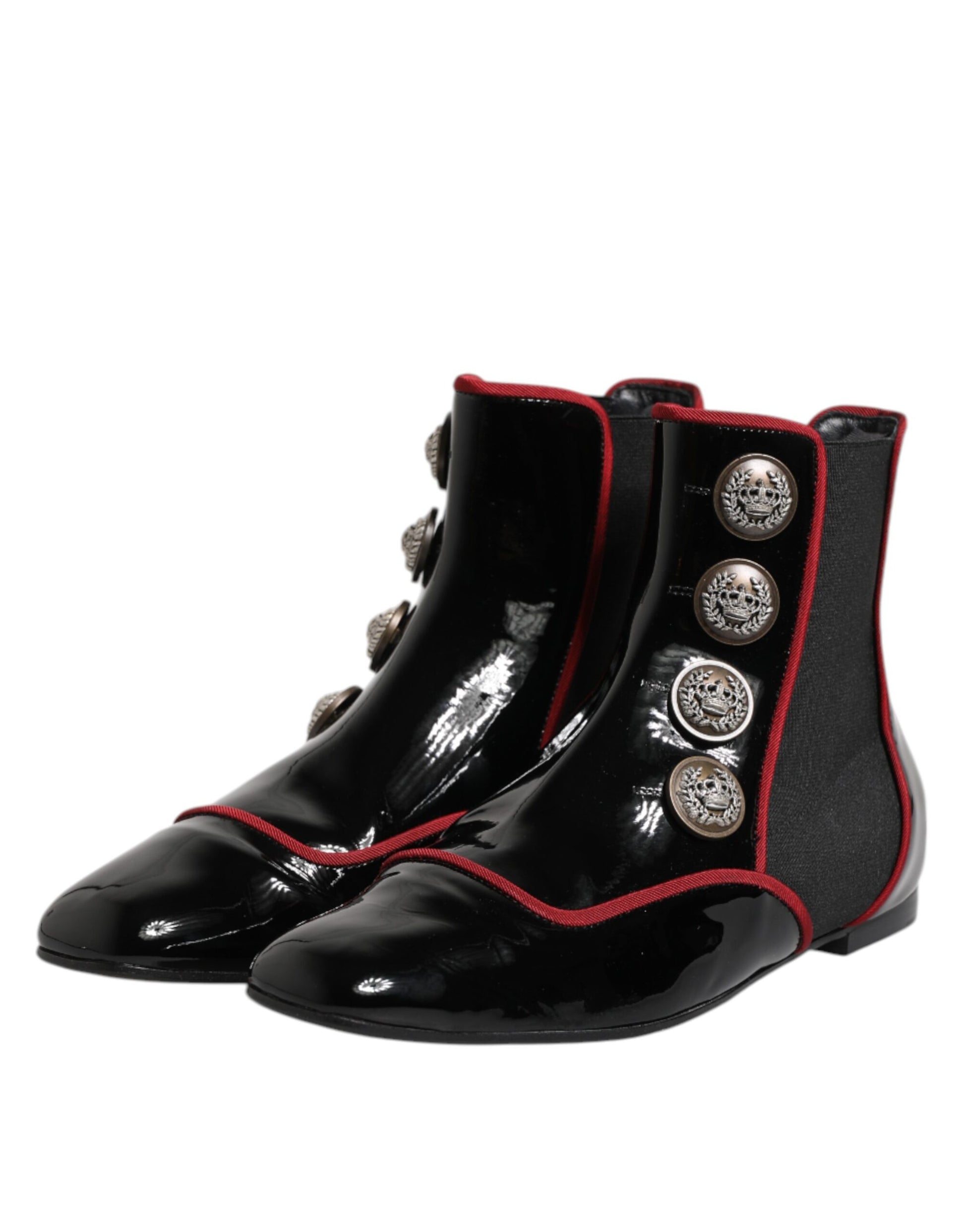 Dolce & Gabbana Black Jackie Buttoned Chelsea Boots Shoes - ACCEXO