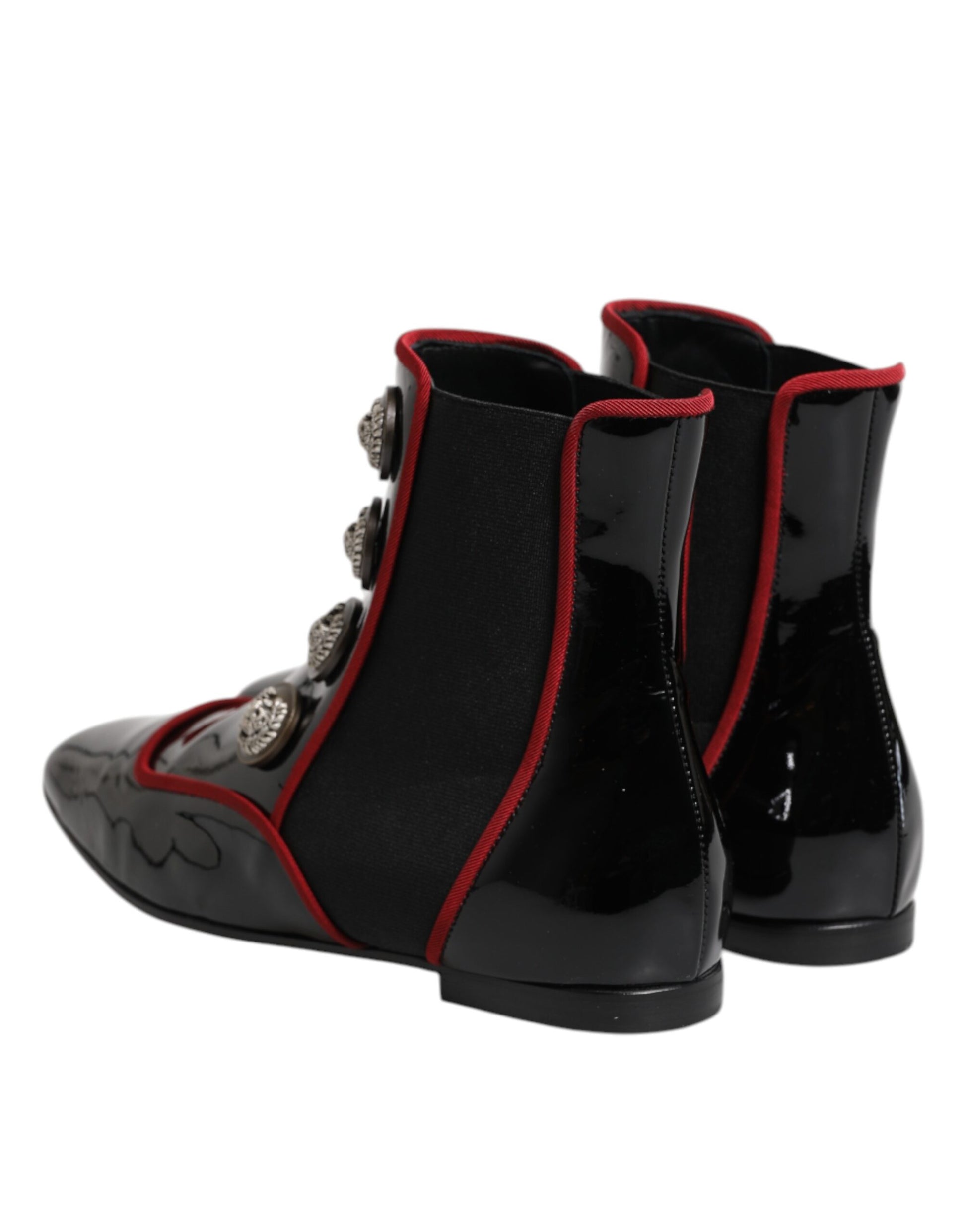Dolce & Gabbana Black Jackie Buttoned Chelsea Boots Shoes - ACCEXO