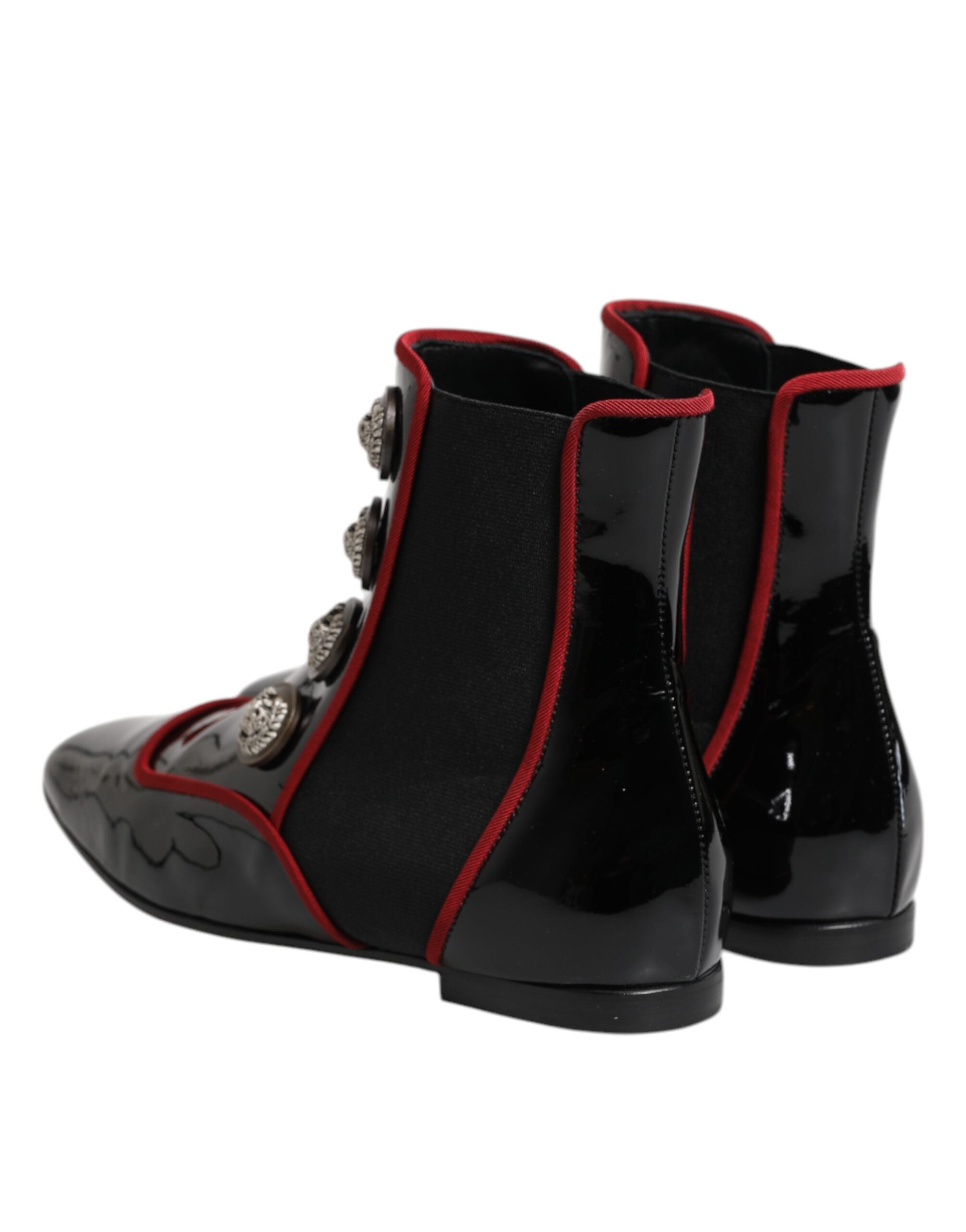 Dolce & Gabbana Black Jackie Buttoned Chelsea Boots Shoes - ACCEXO