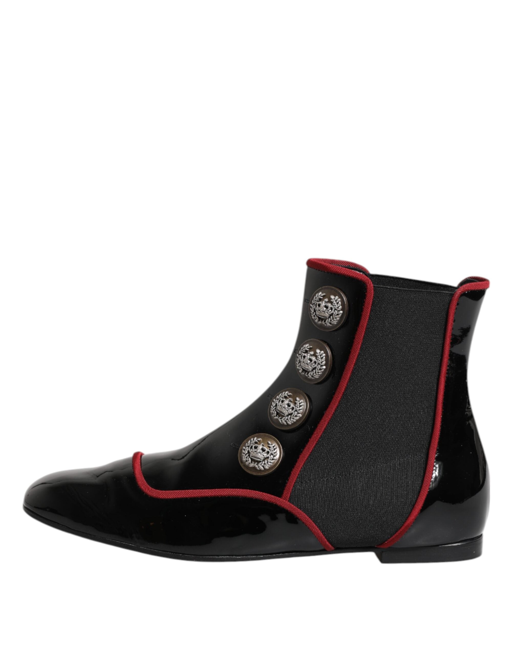 Dolce & Gabbana Black Jackie Buttoned Chelsea Boots Shoes - ACCEXO