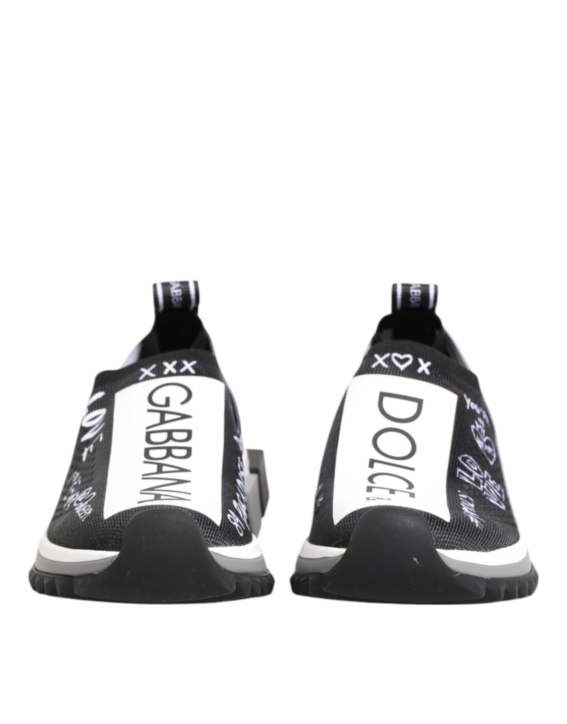 Dolce & Gabbana Black White Sorrento Low Top Sneakers Shoes - ACCEXO