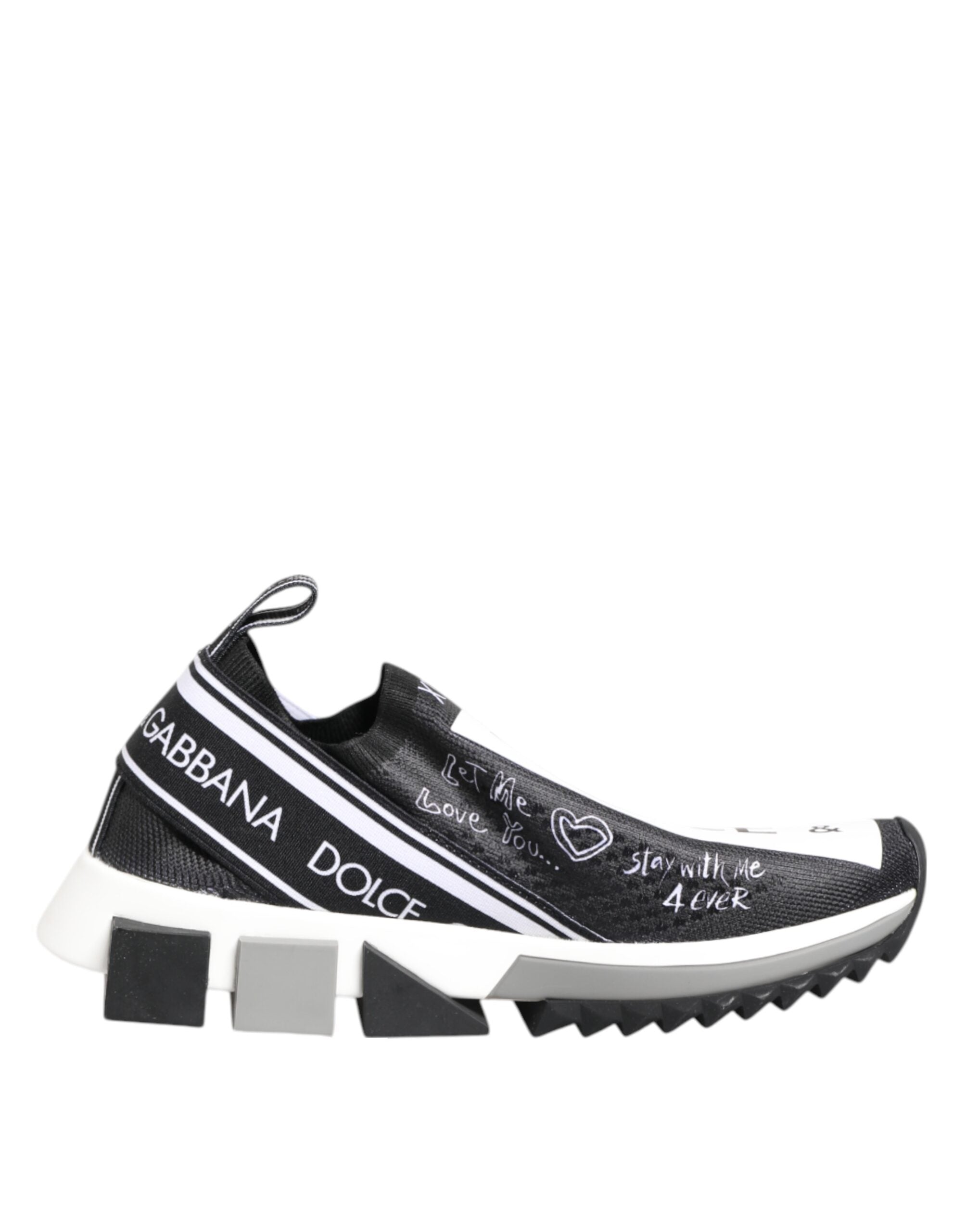 Dolce & Gabbana Black White Sorrento Low Top Sneakers Shoes - ACCEXO