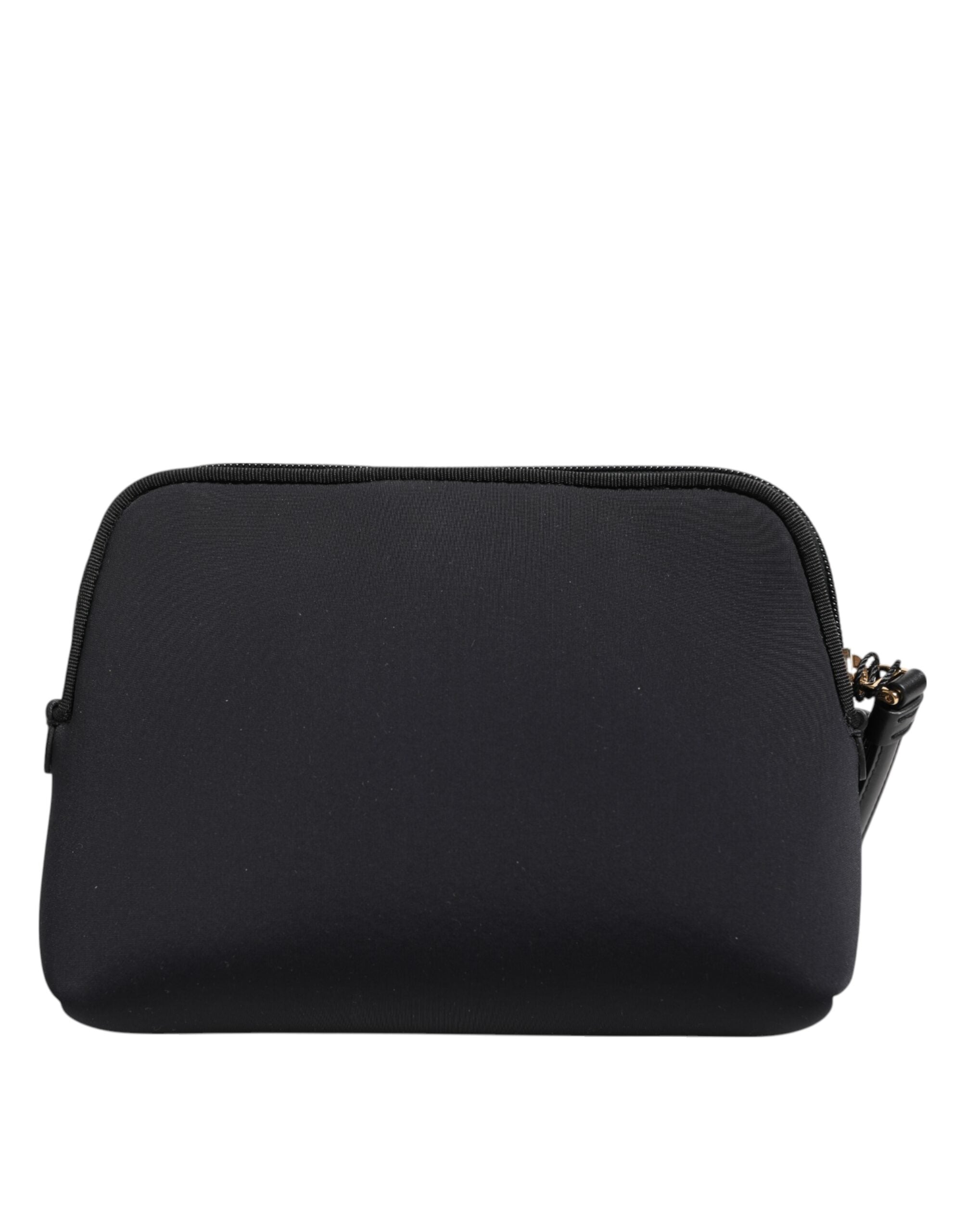 Dolce & Gabbana Black Solid Nylon DG LogoPrint Clutch Zip Borse Pouch Bag - ACCEXO