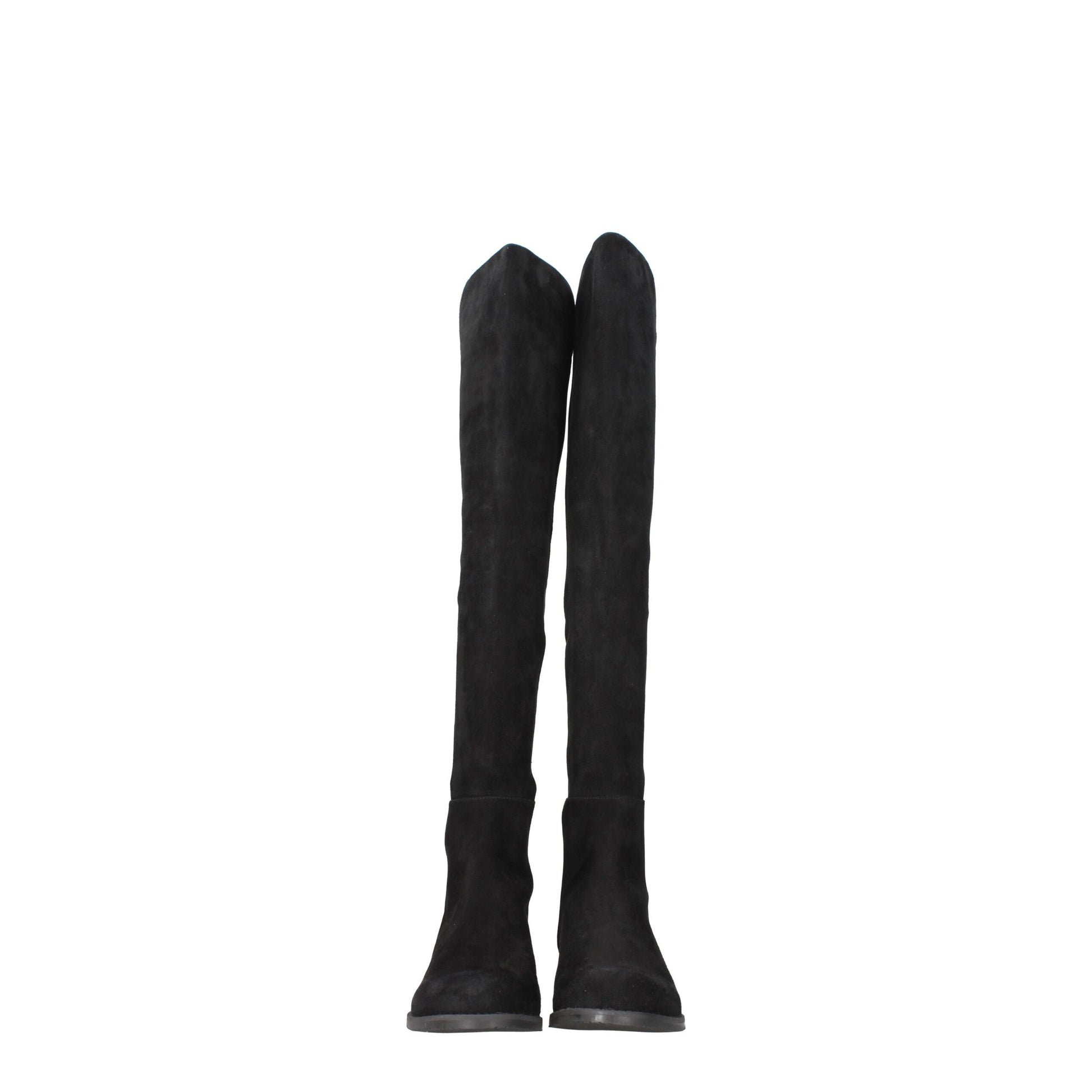 Stuart Weitzman Black Leather Over The Knee - ACCEXO