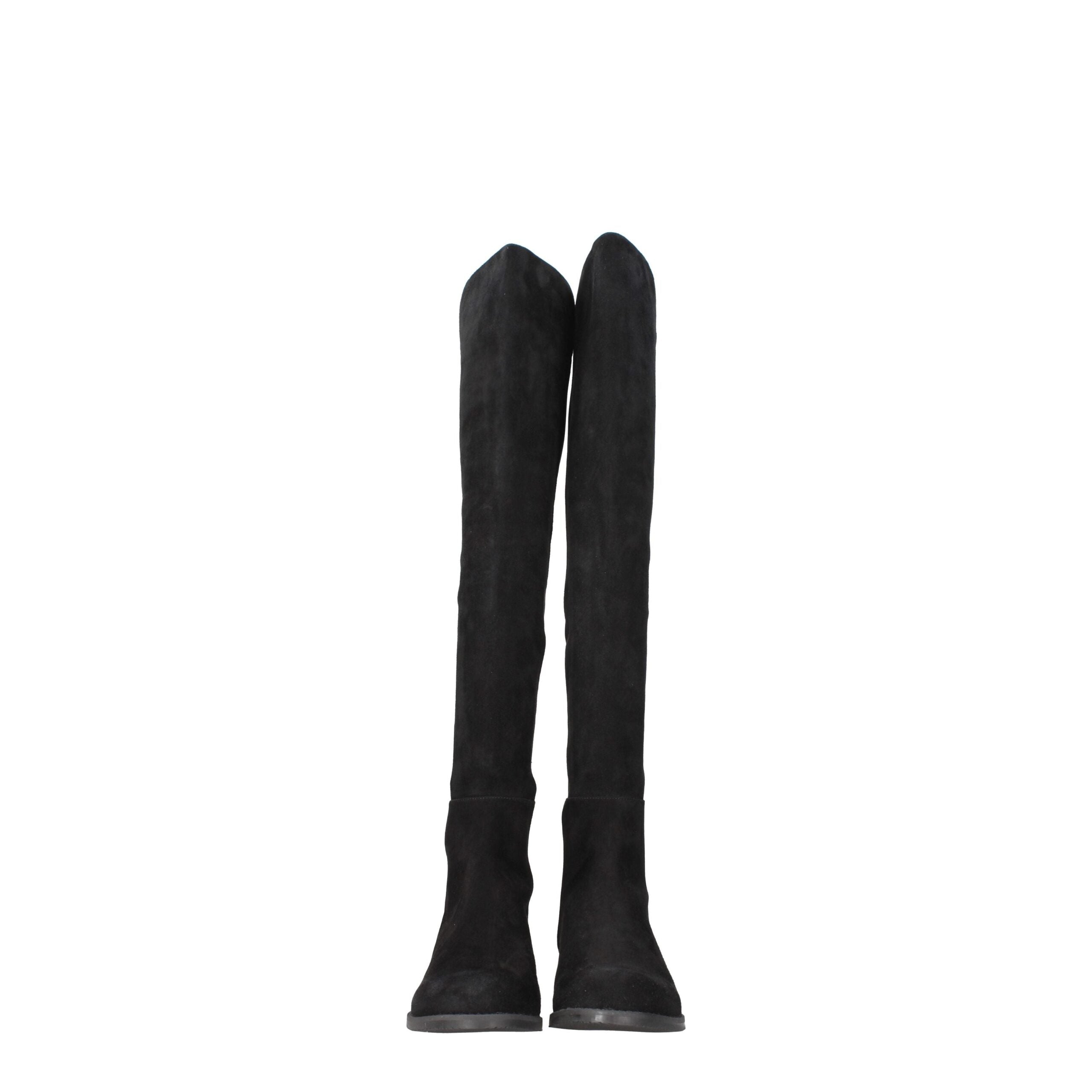 Stuart Weitzman Black Leather Over The Knee - ACCEXO