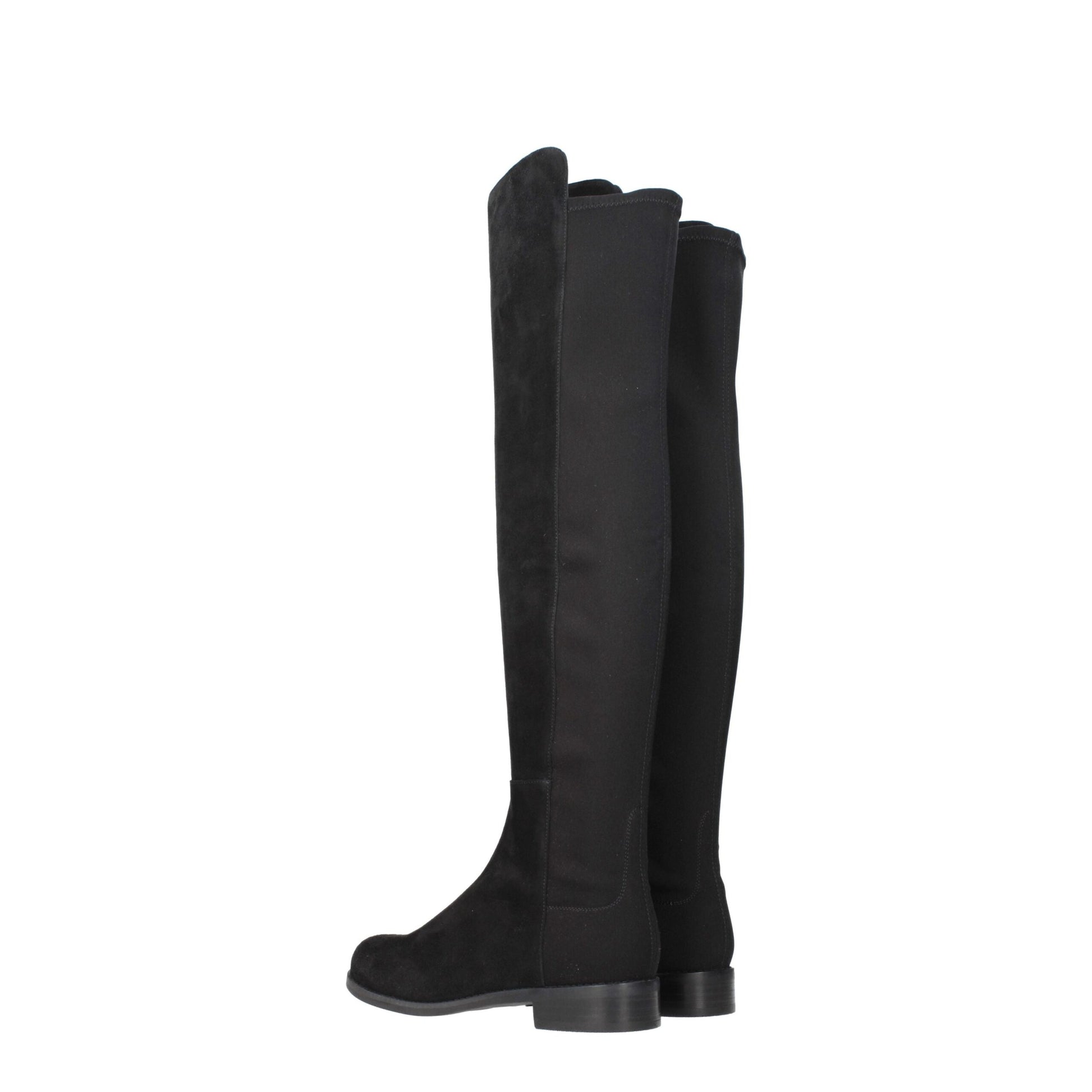 Stuart Weitzman Black Leather Over The Knee - ACCEXO