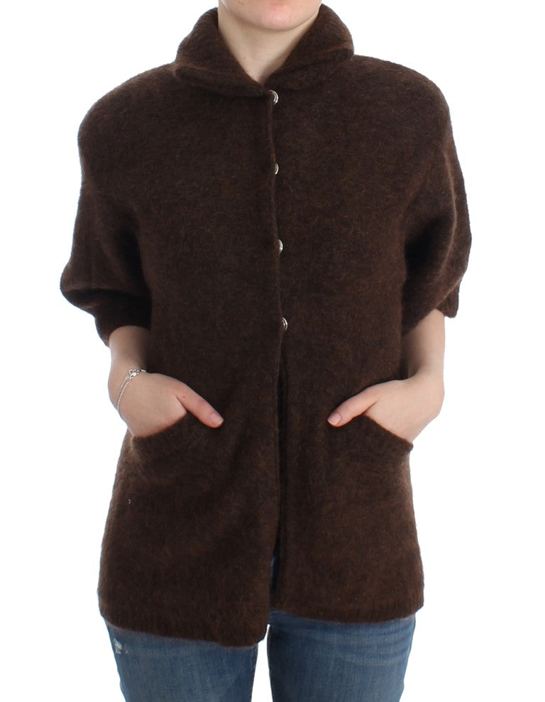 Cavalli Elegant Short Sleeved Brown Cardigan - ACCEXO