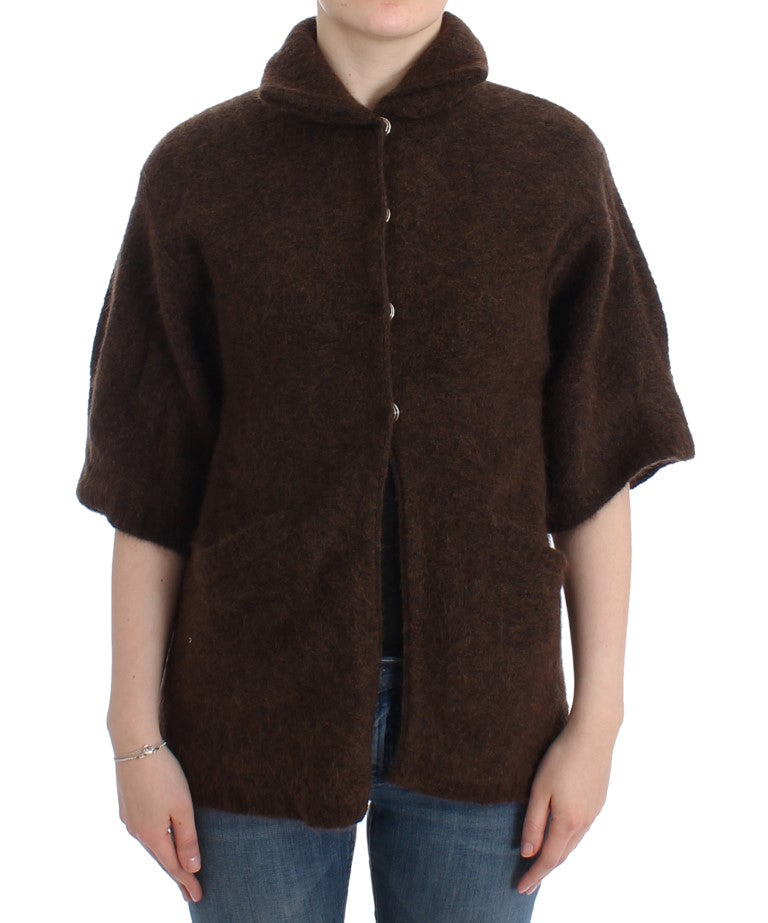 Cavalli Elegant Short Sleeved Brown Cardigan - ACCEXO